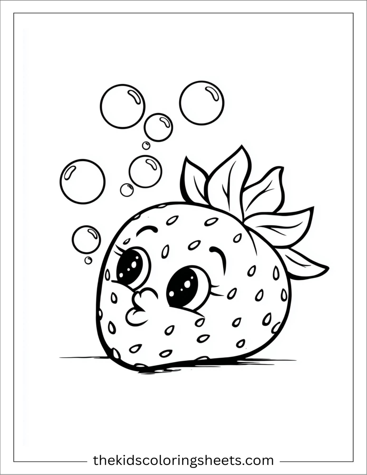 Strawberry blowing bubbles