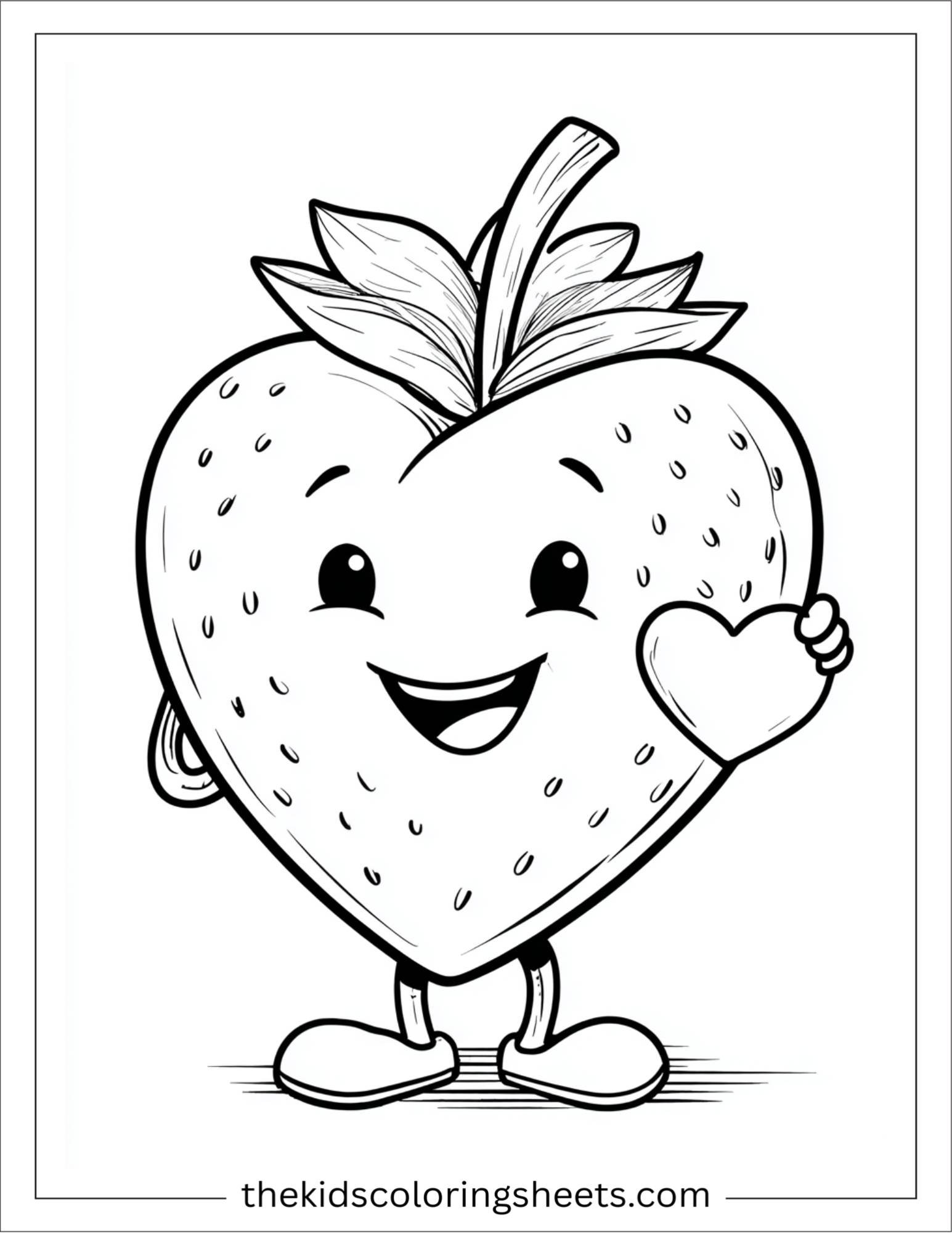 Strawberry hugging heart