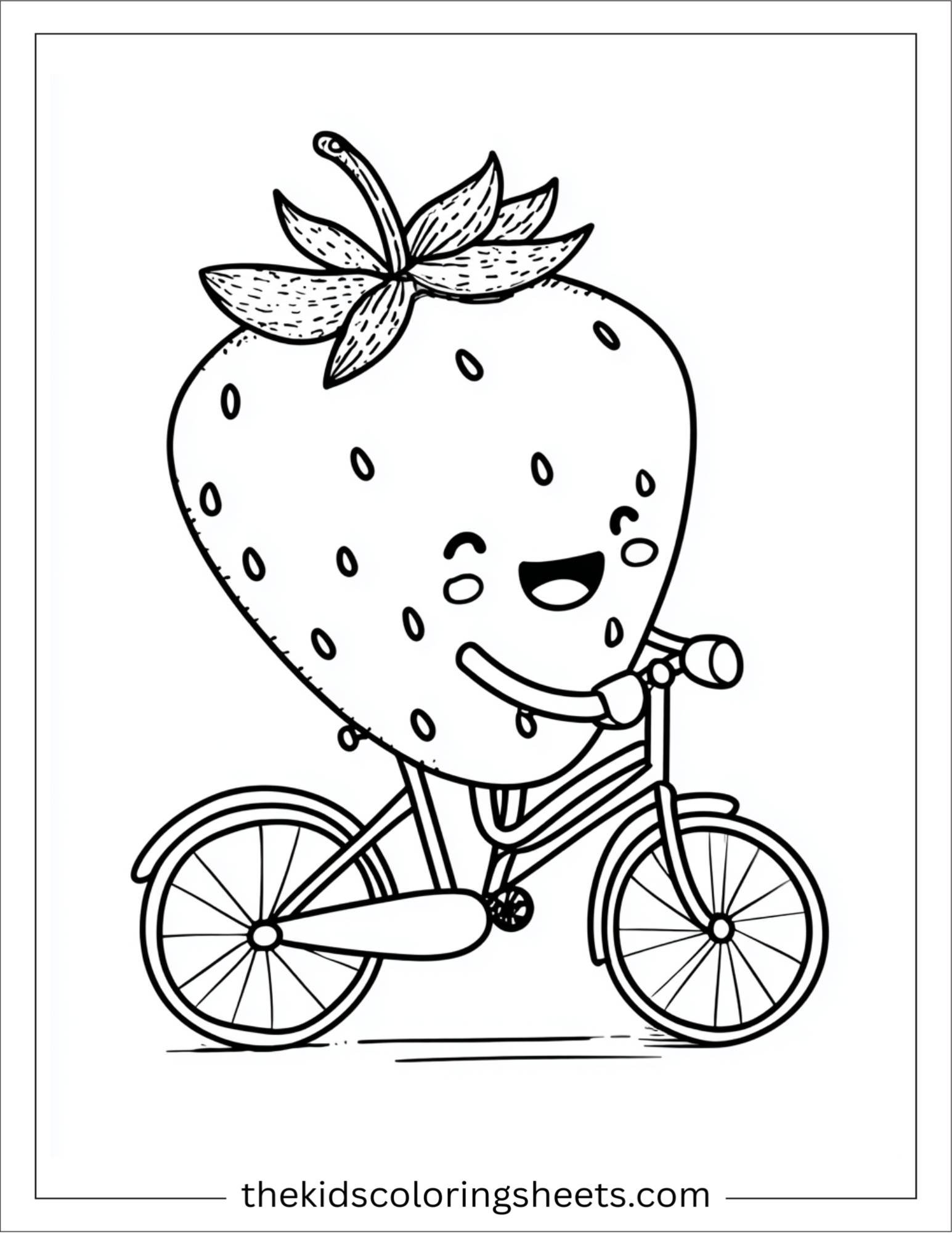 Strawberry riding bike