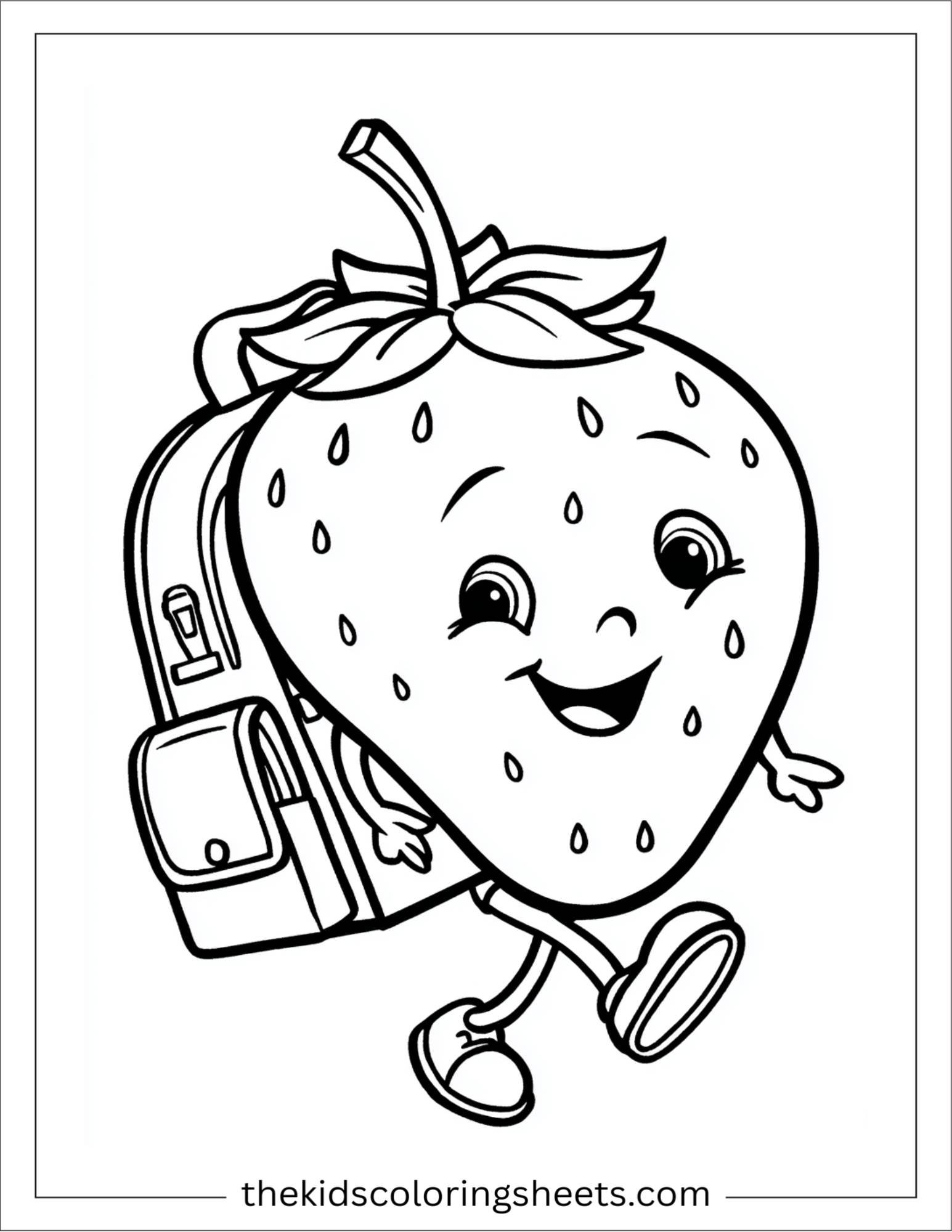 Strawberry with backpack