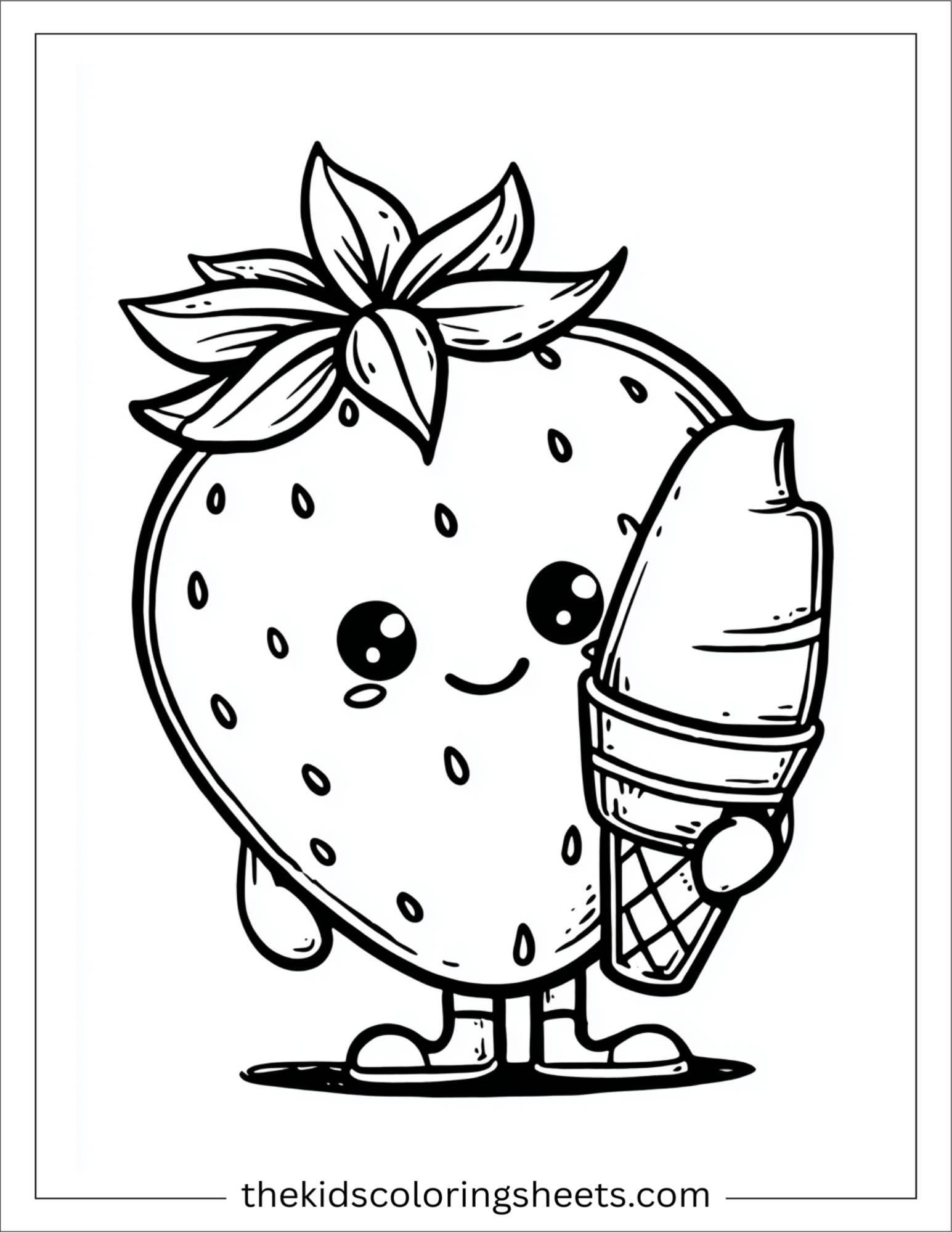 Strawberry with ice cream