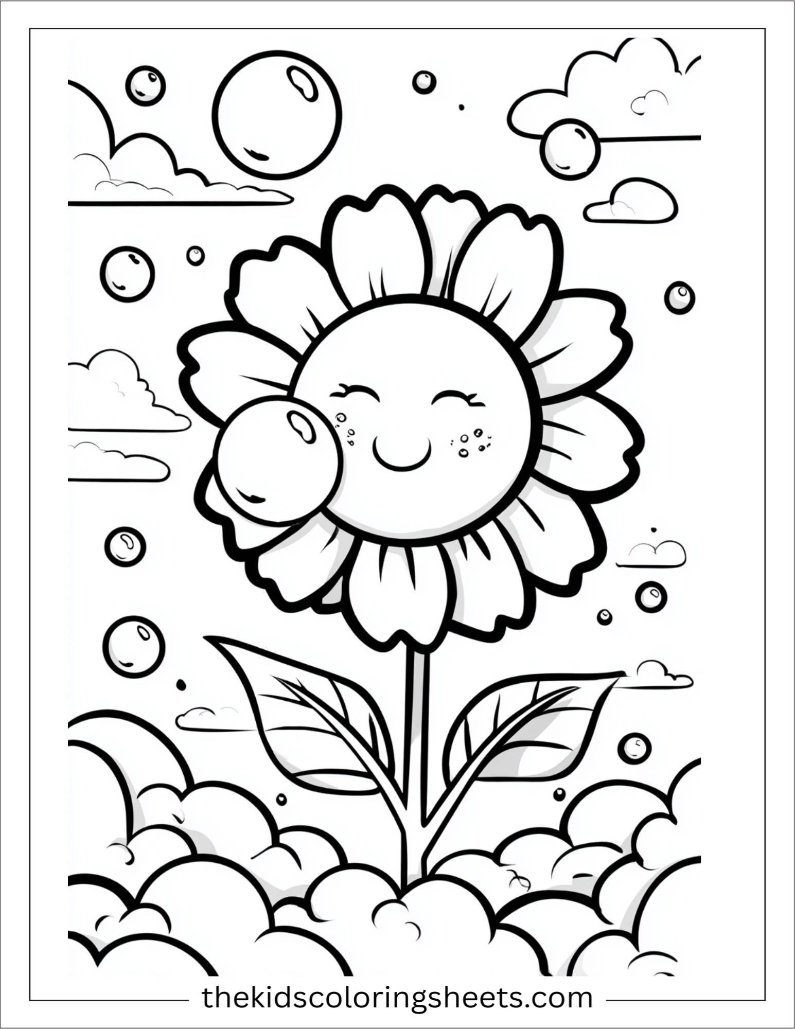 Sunflower Blowing Bubbles