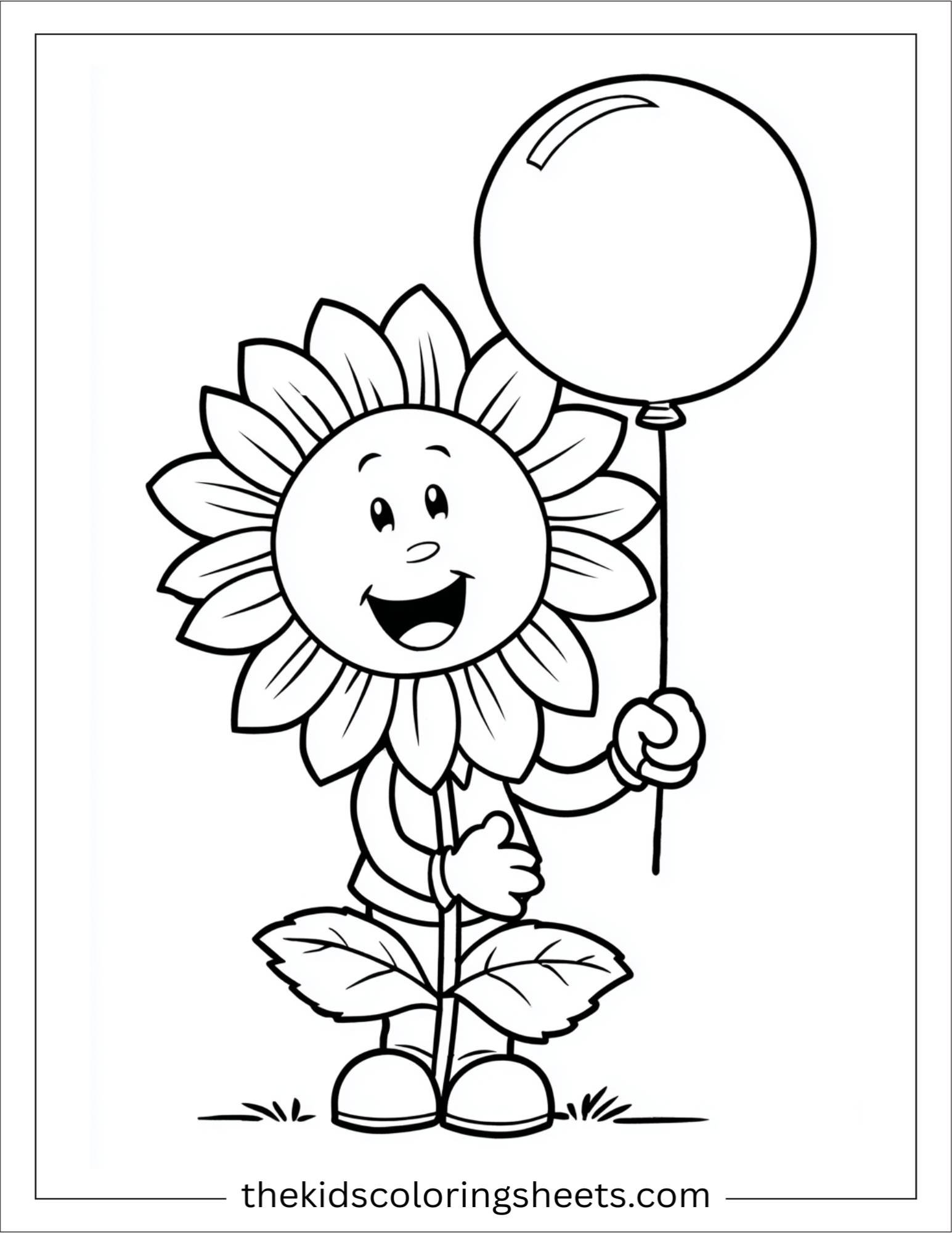 Sunflower Holding a Balloon