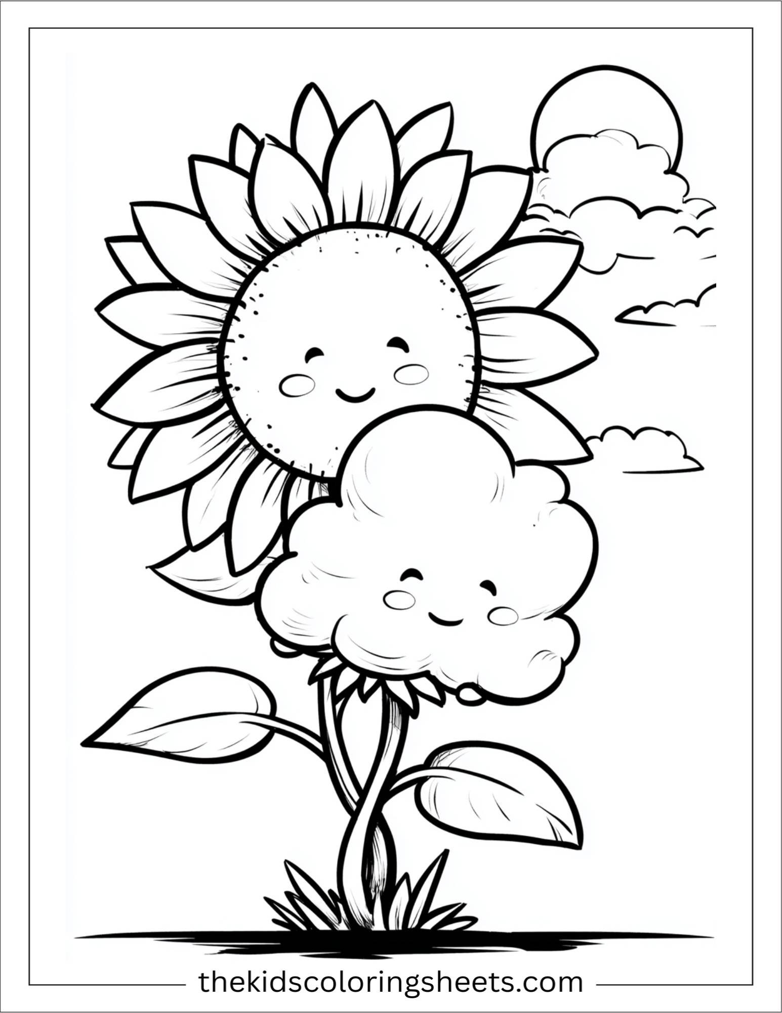 Sunflower Hugging a Cloud