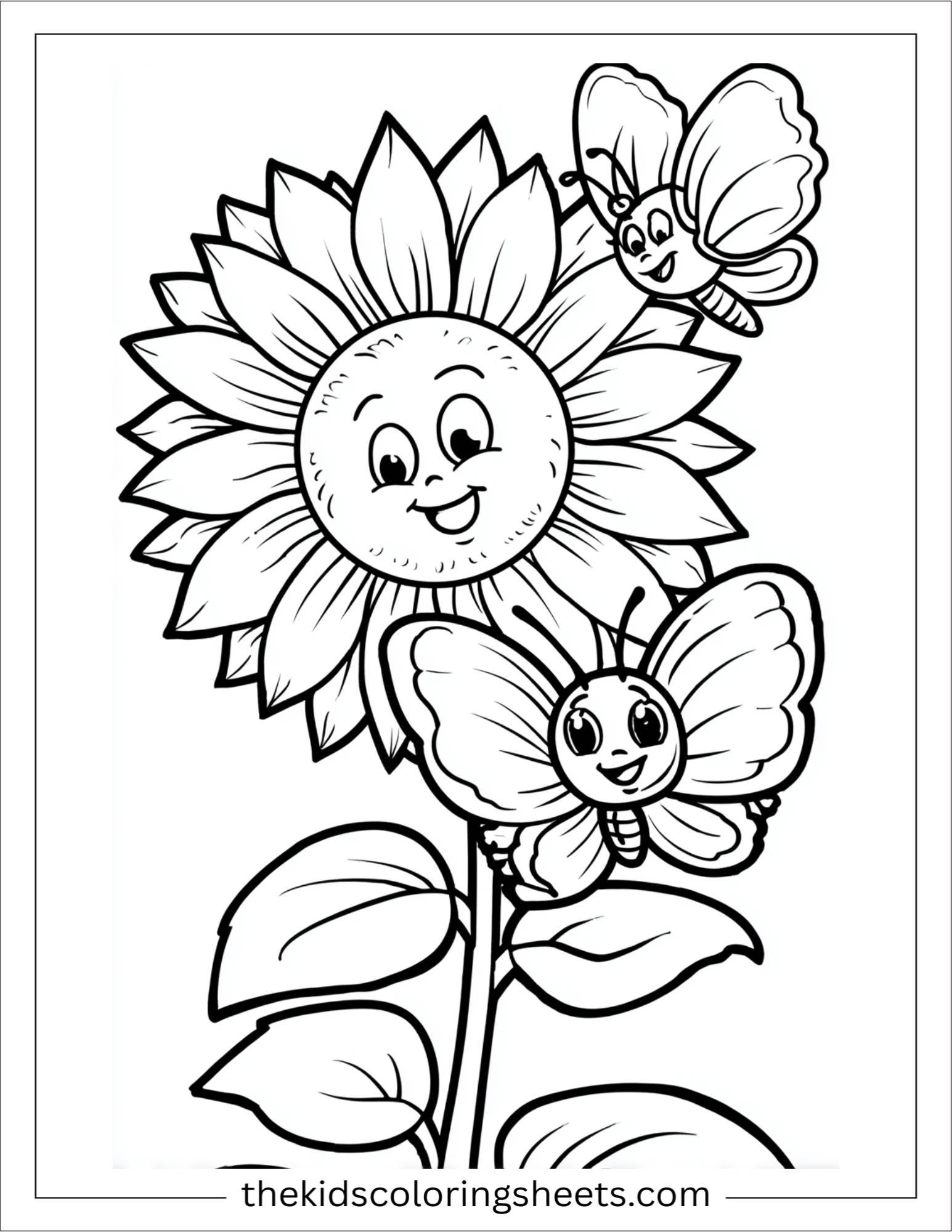 Sunflower and Butterflies