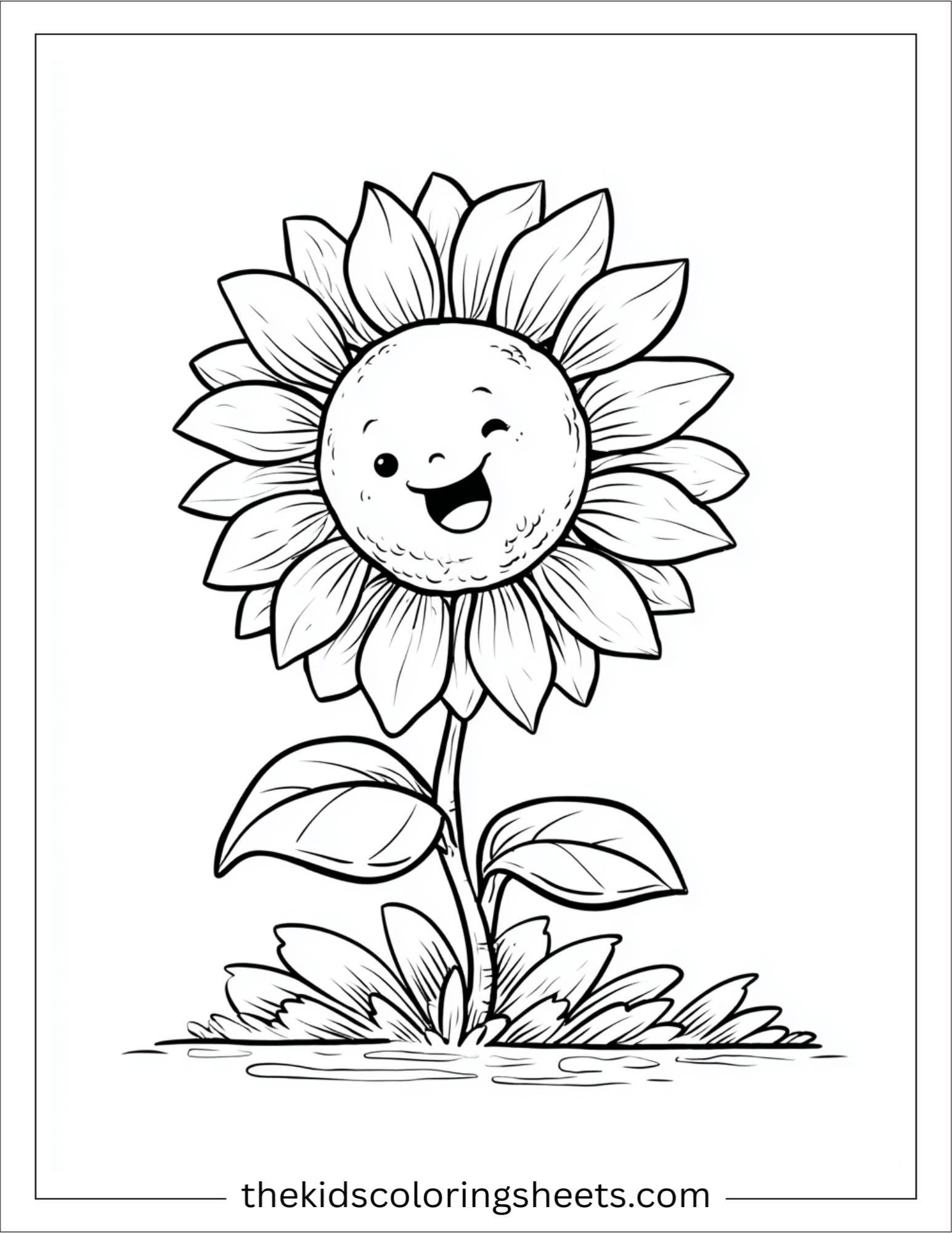 Sunflower waving in the wind