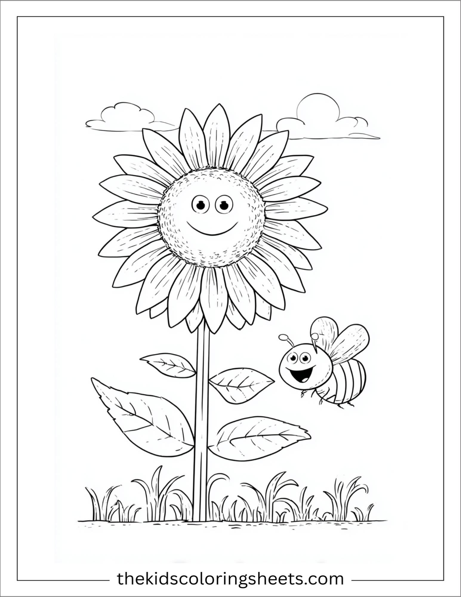 Sunflower with a Happy Bee