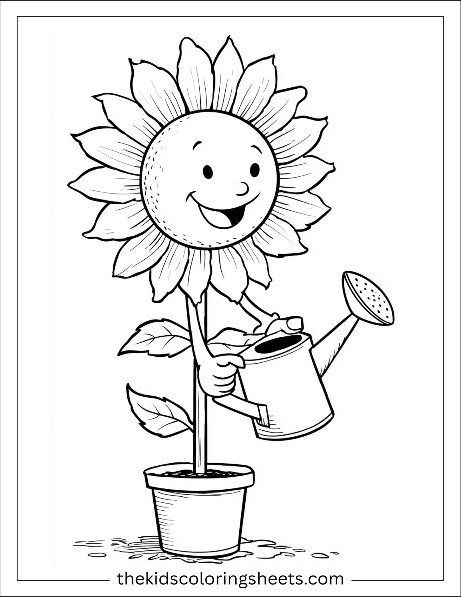 Sunflower with a Watering Can