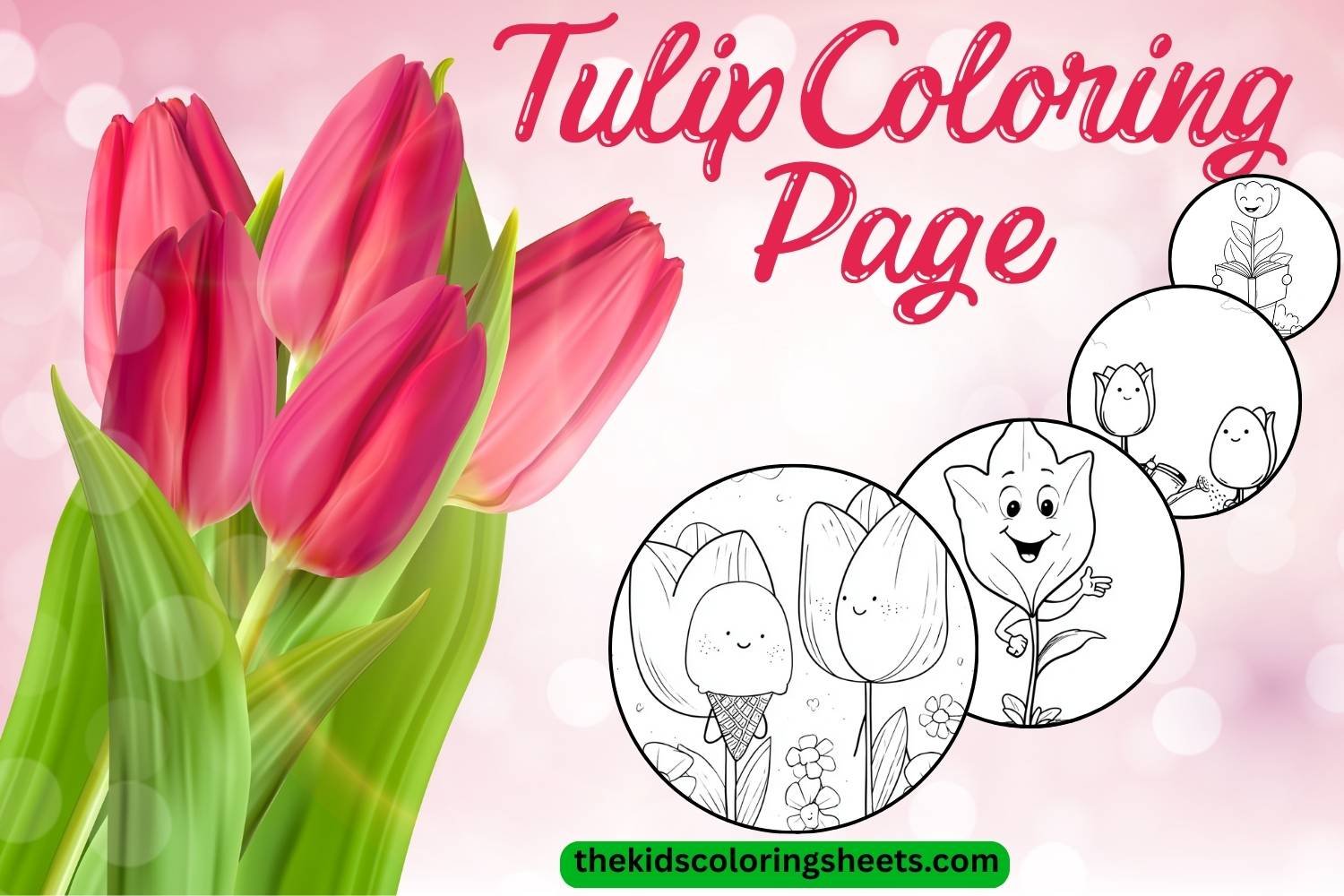 Tulip Coloring Page for Kids: 30 Cute and Easy Flower Coloring Pages