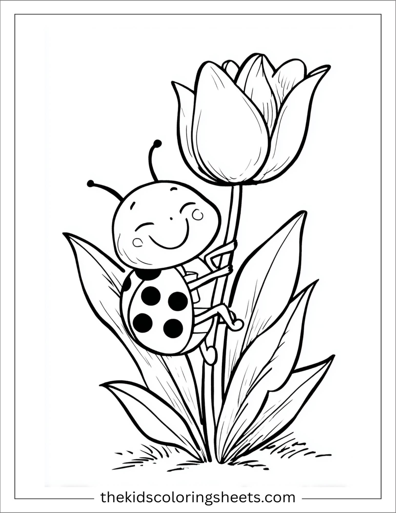 Tulip hugging a ladybug