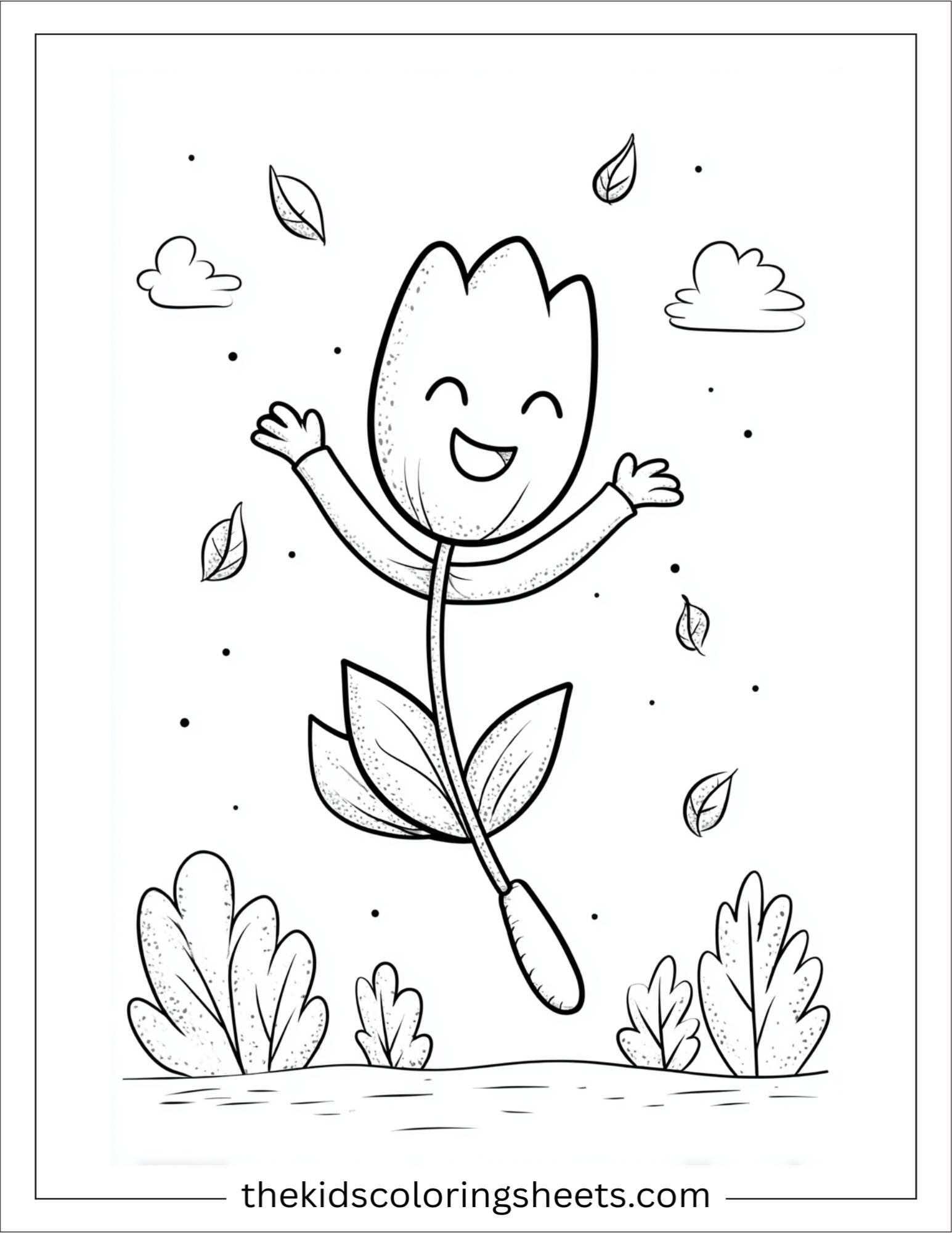 Tulip jumping with joy