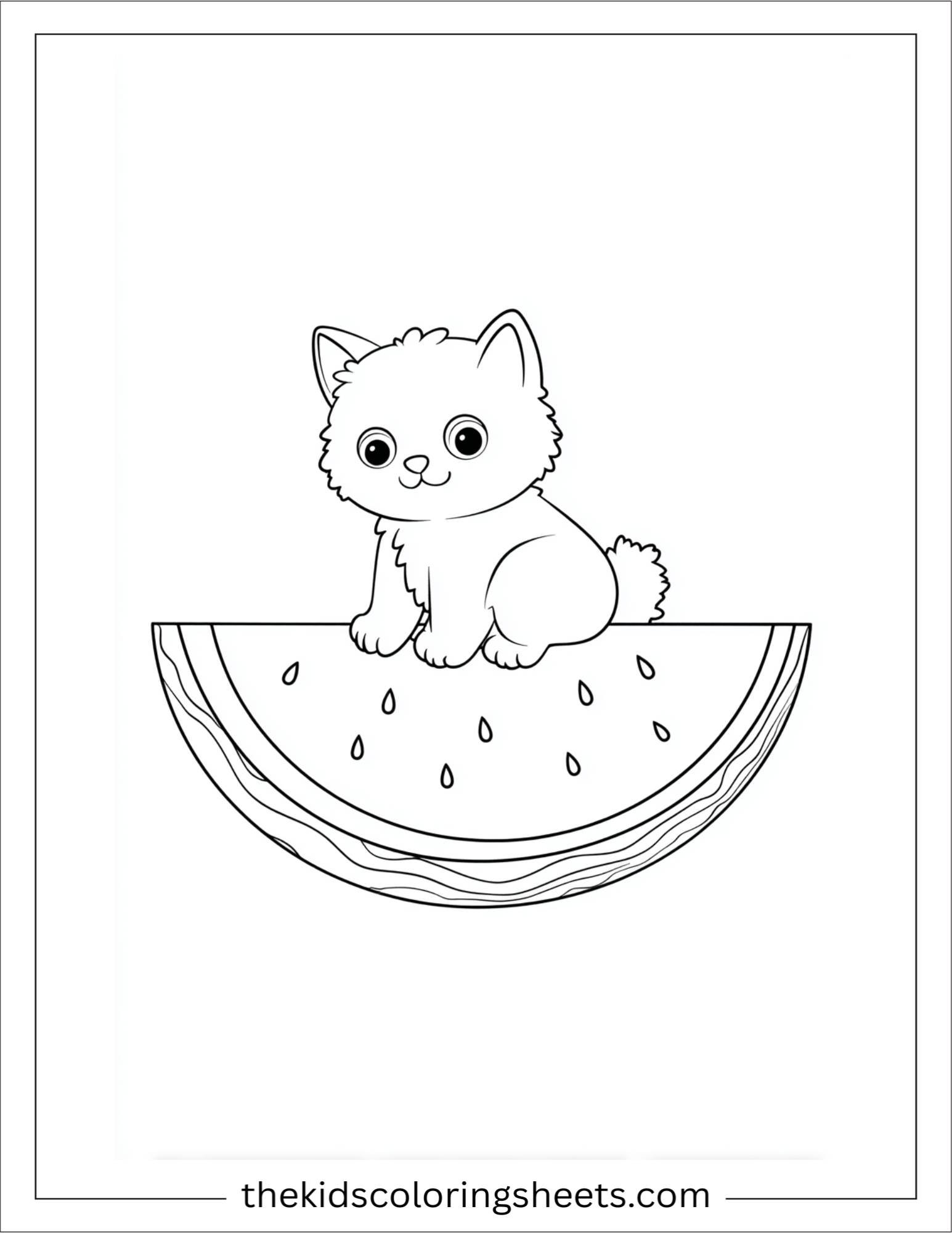 Watermelon and cat