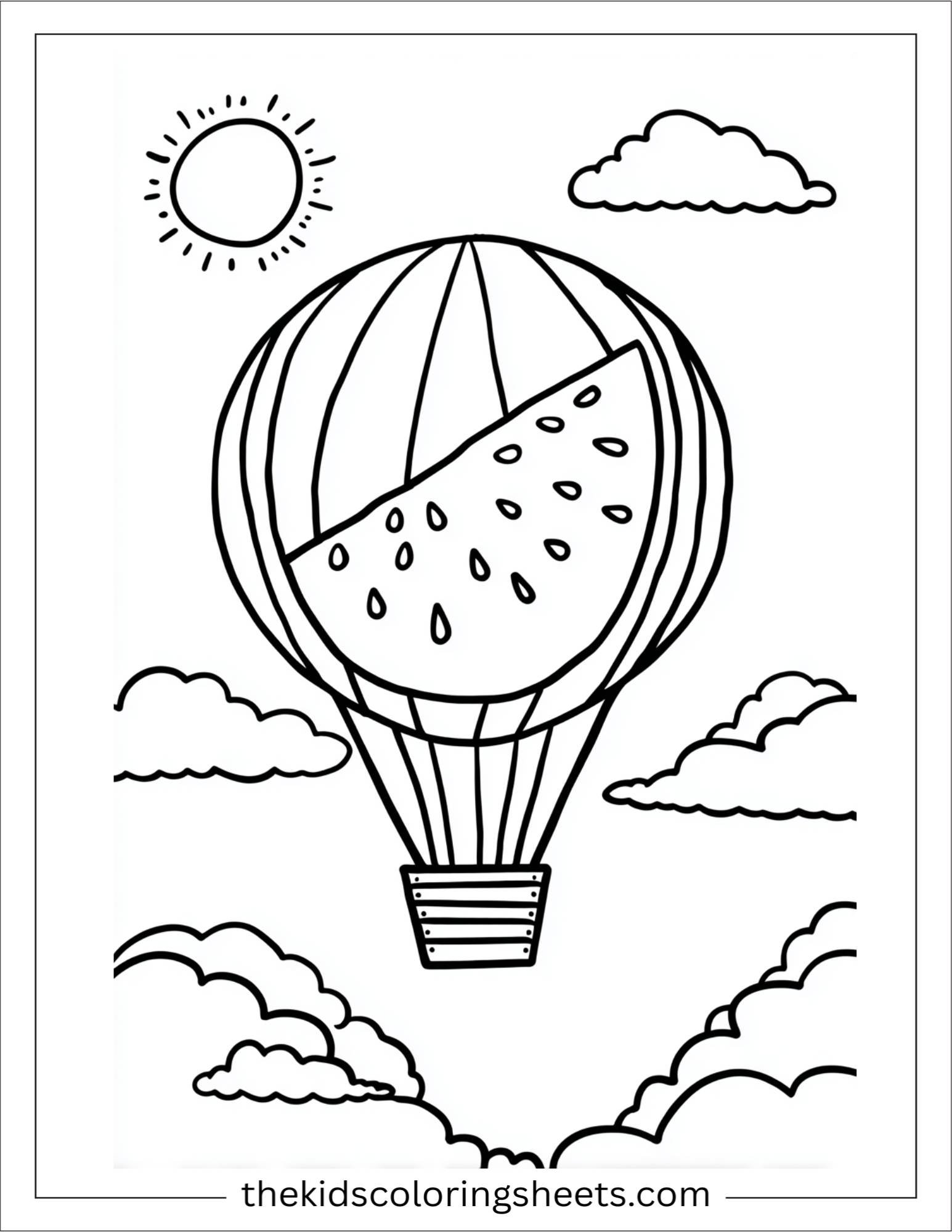 Watermelon in hot air balloon