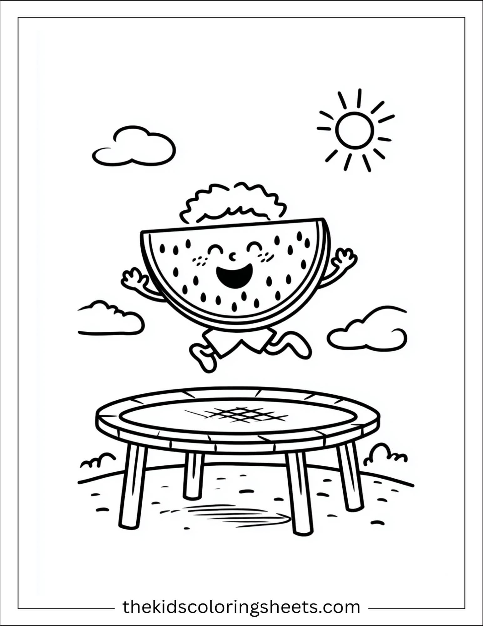 Watermelon on trampoline