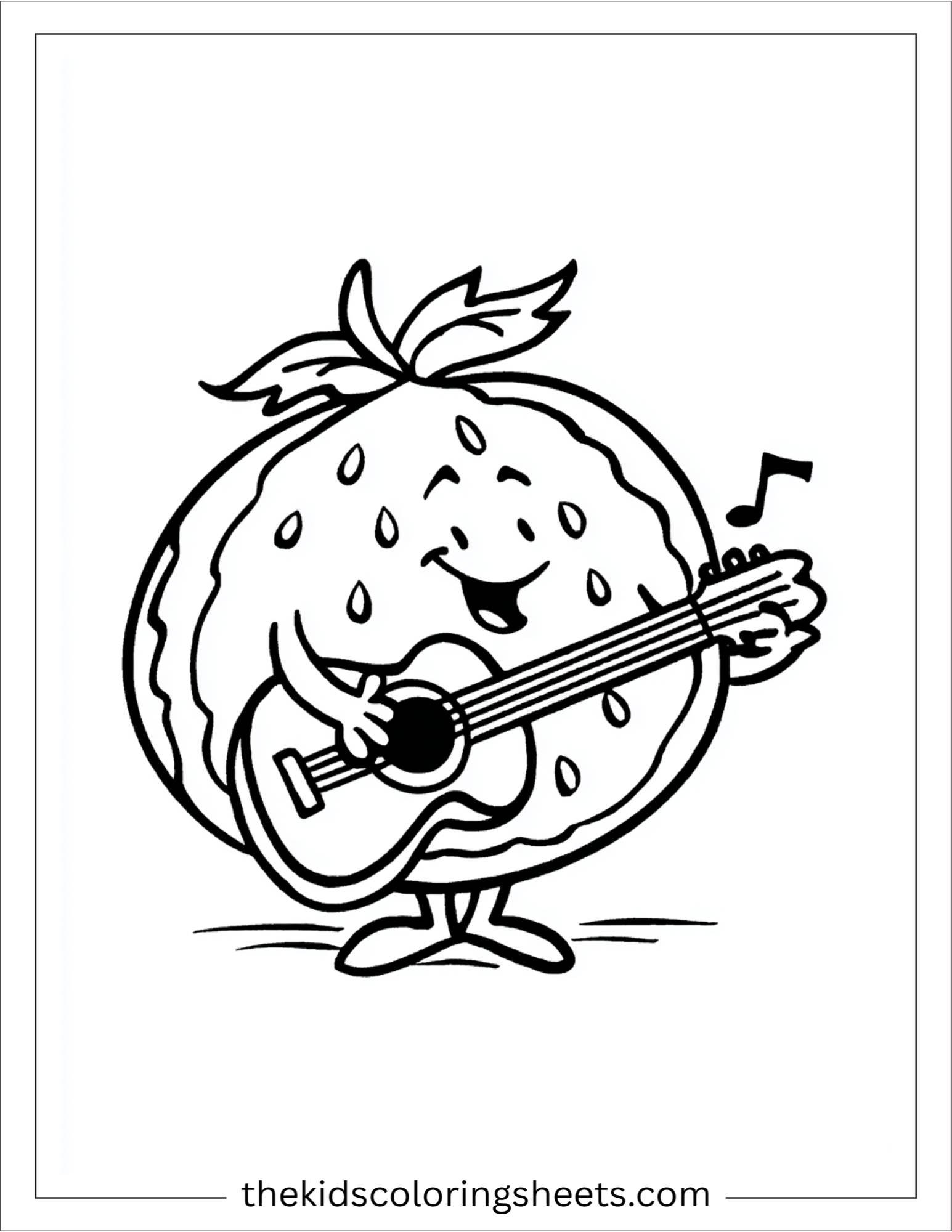Watermelon playing guitar