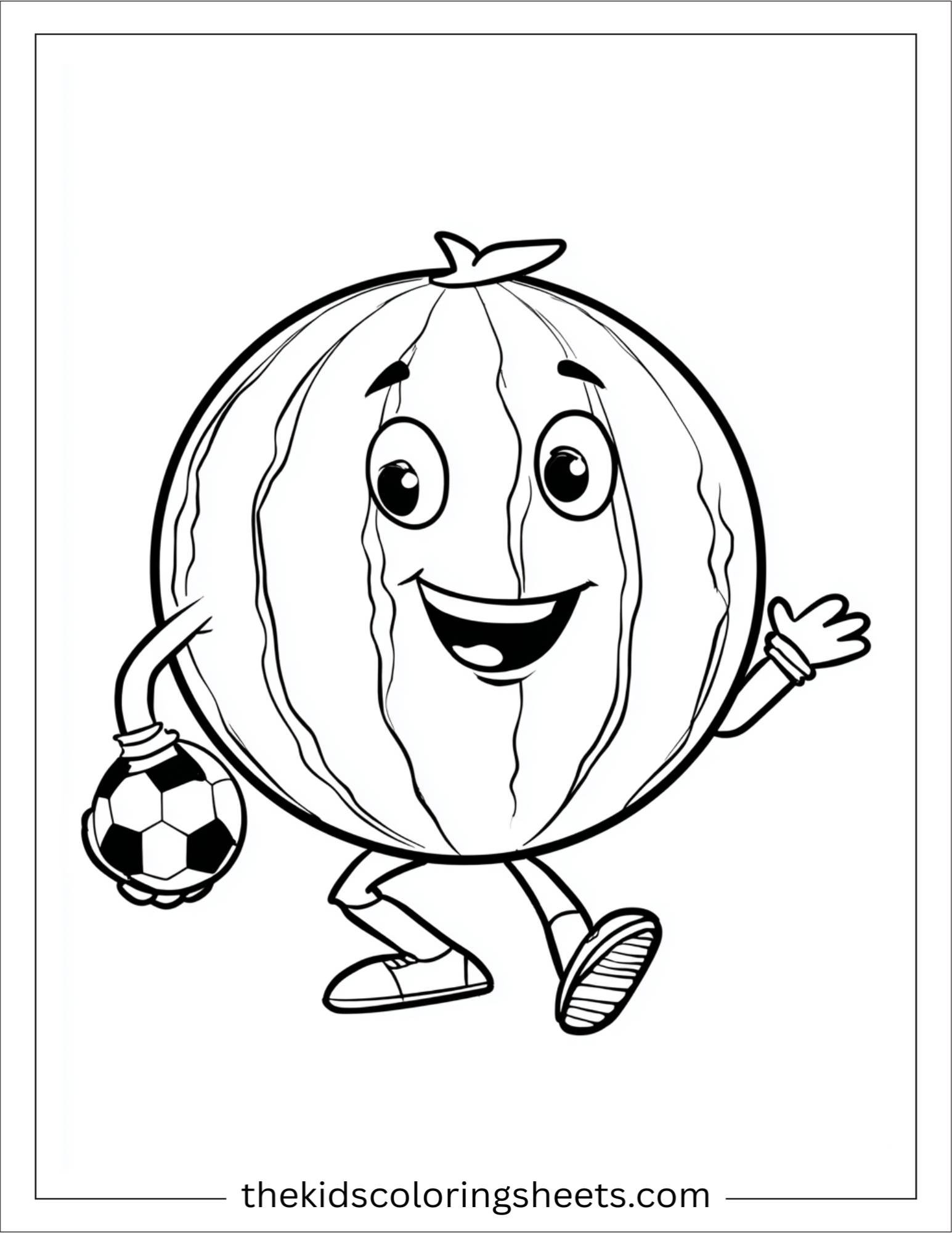 Watermelon playing soccer