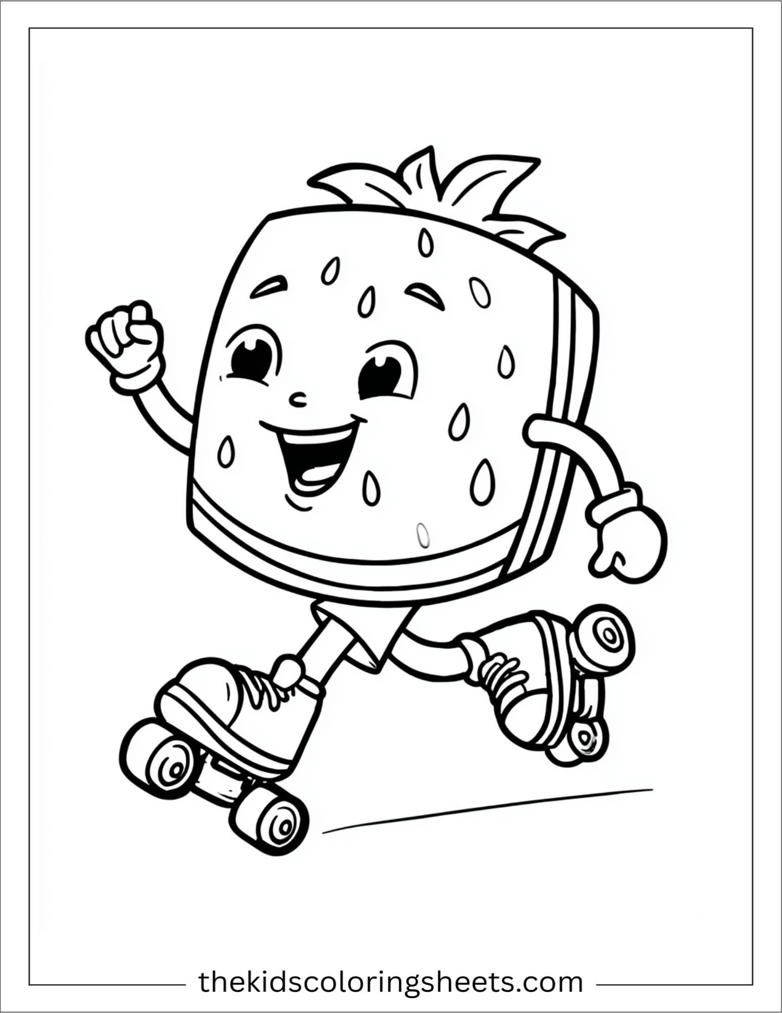 Watermelon roller skating