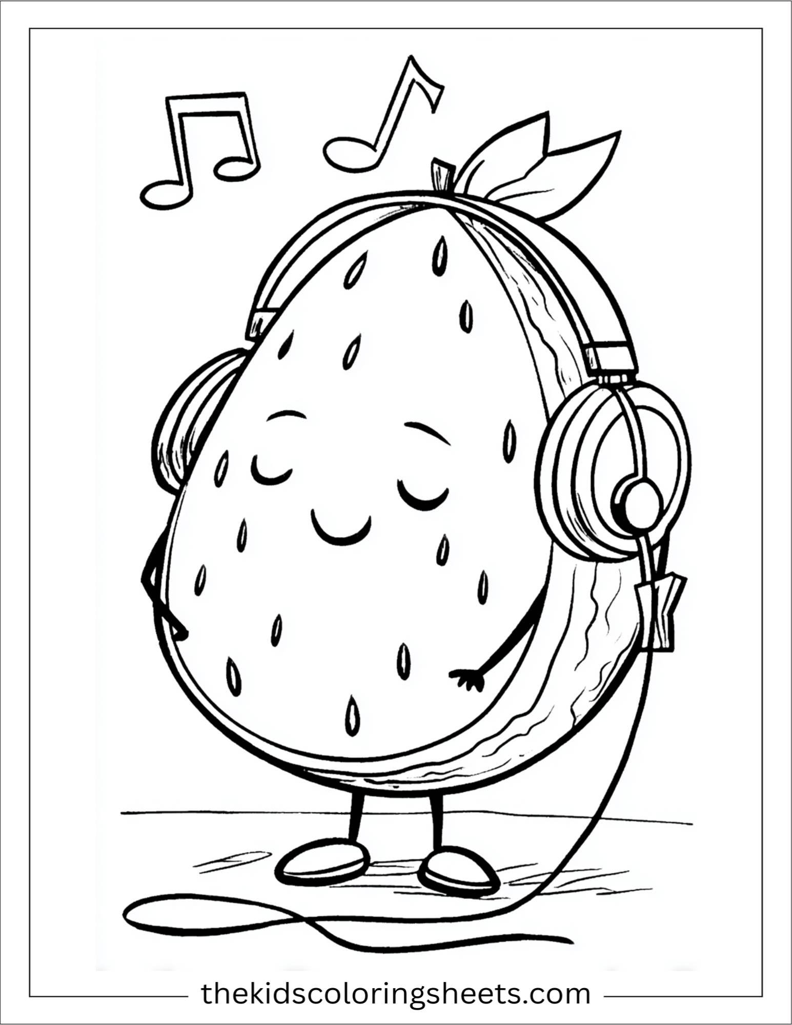 Watermelon with headphones