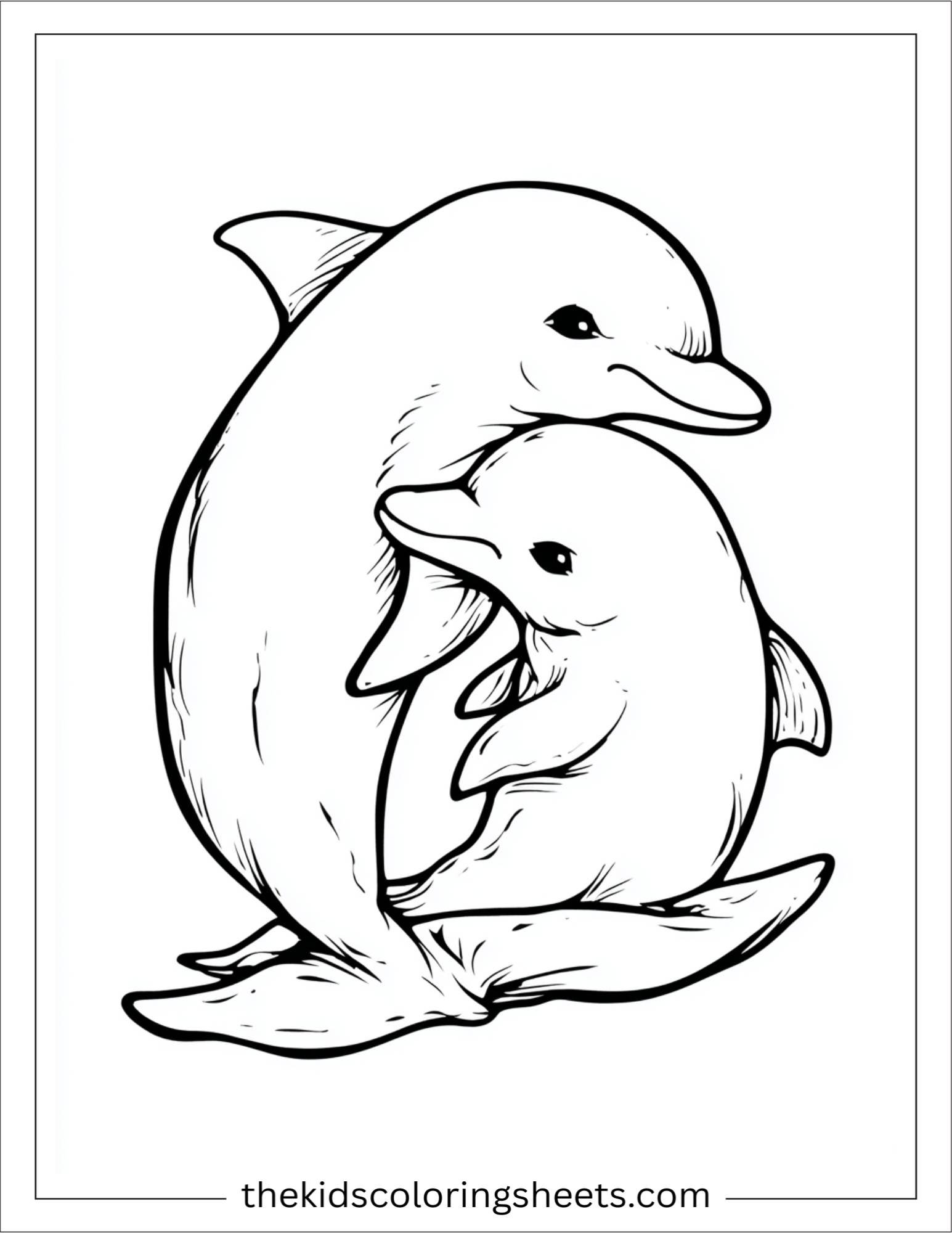 dolphin cuddling with baby dolphin