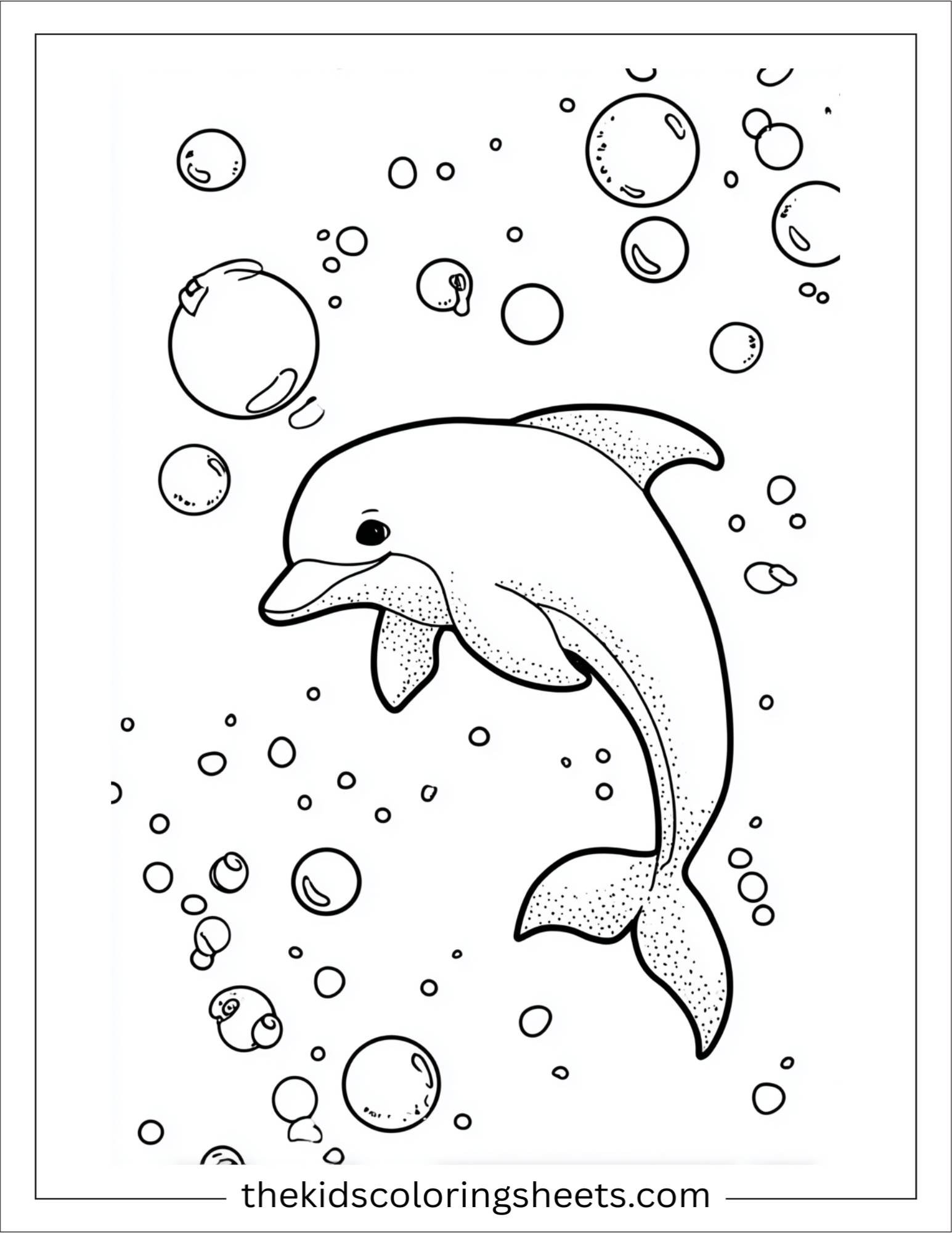 dolphin hiding under bubbles