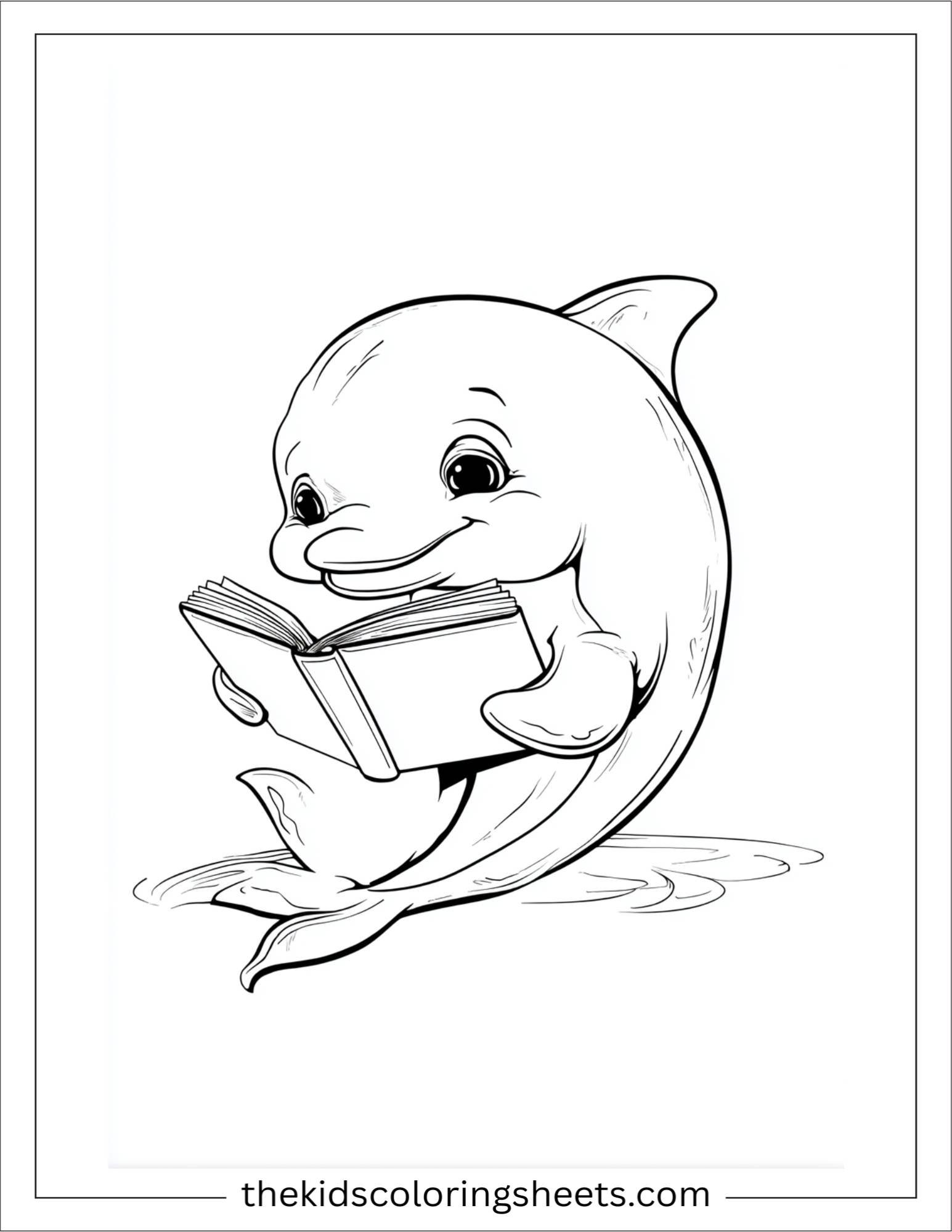 dolphin reading a book