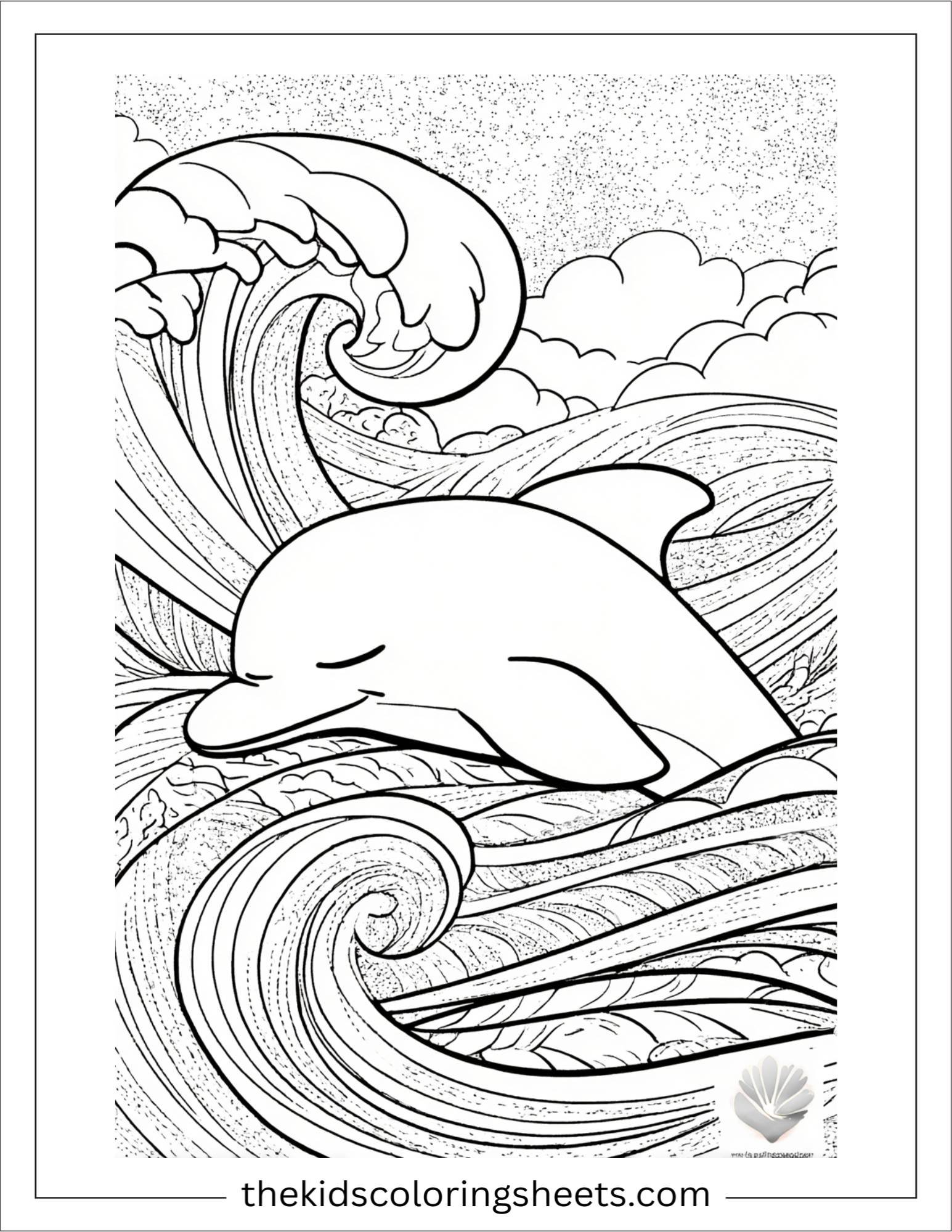 dolphin sleeping on waves