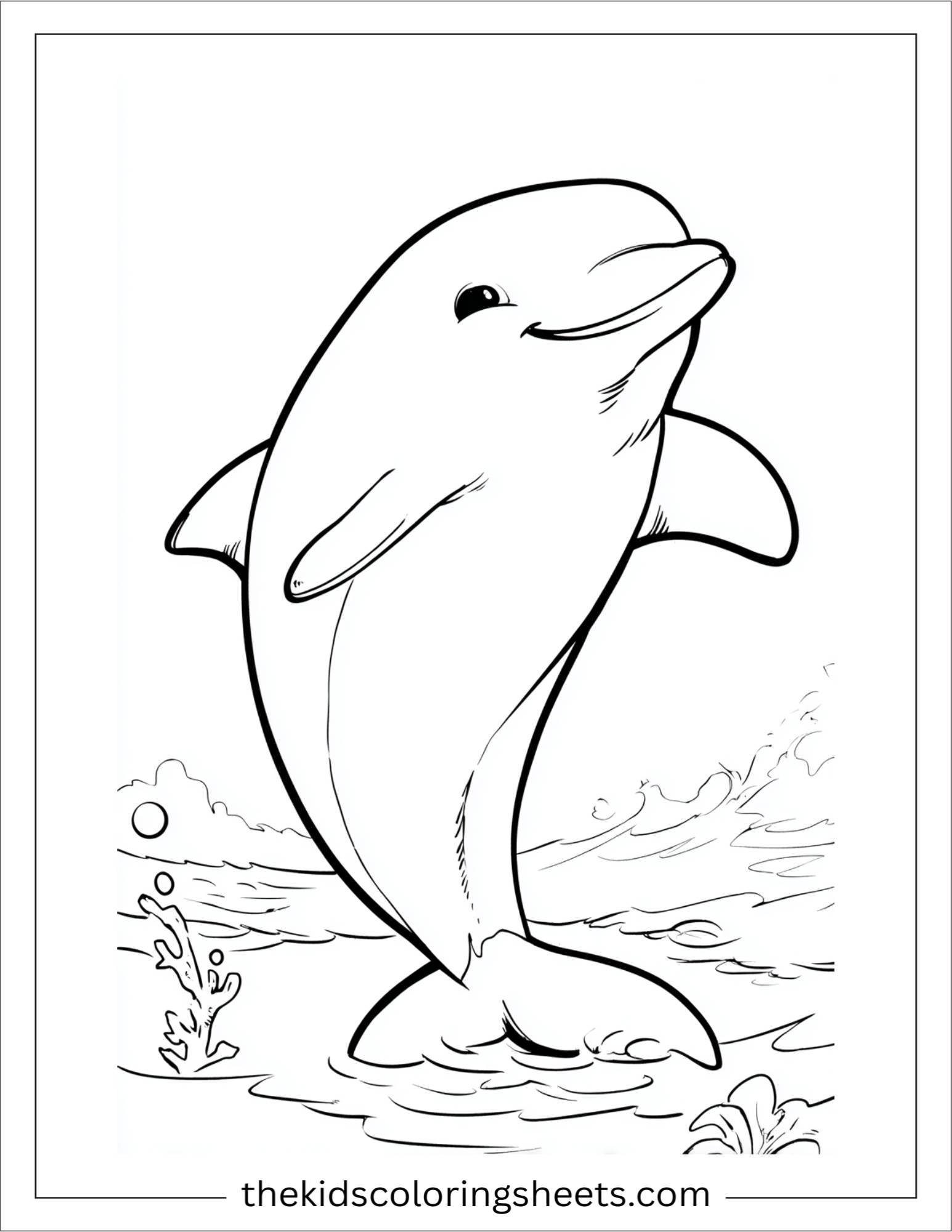 dolphin waving with flipper