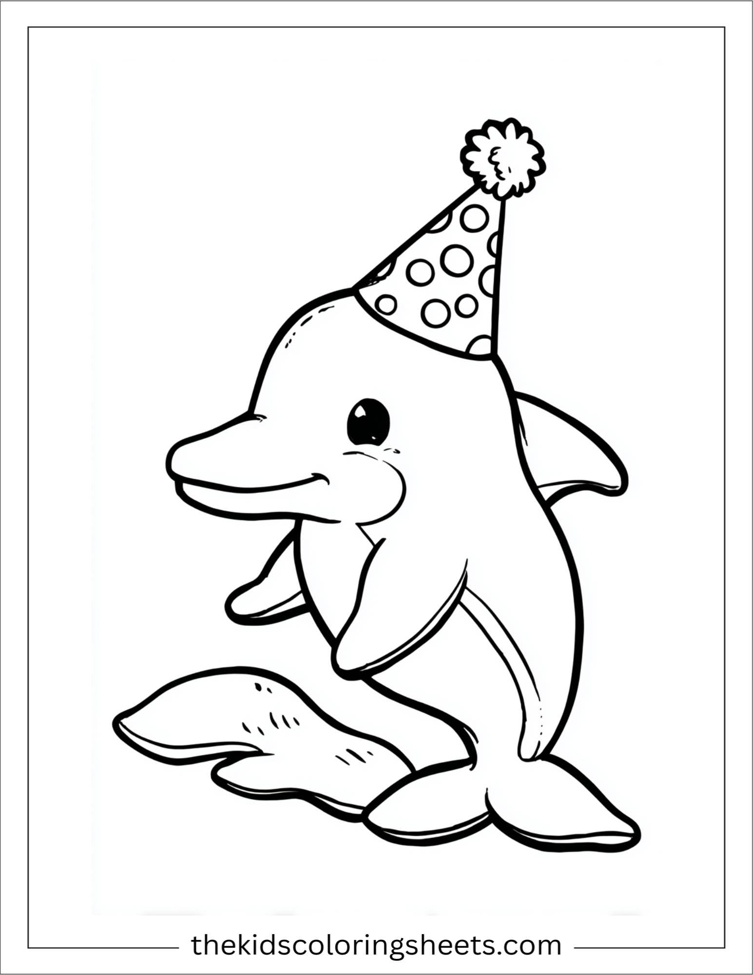 dolphin wearing a party hat