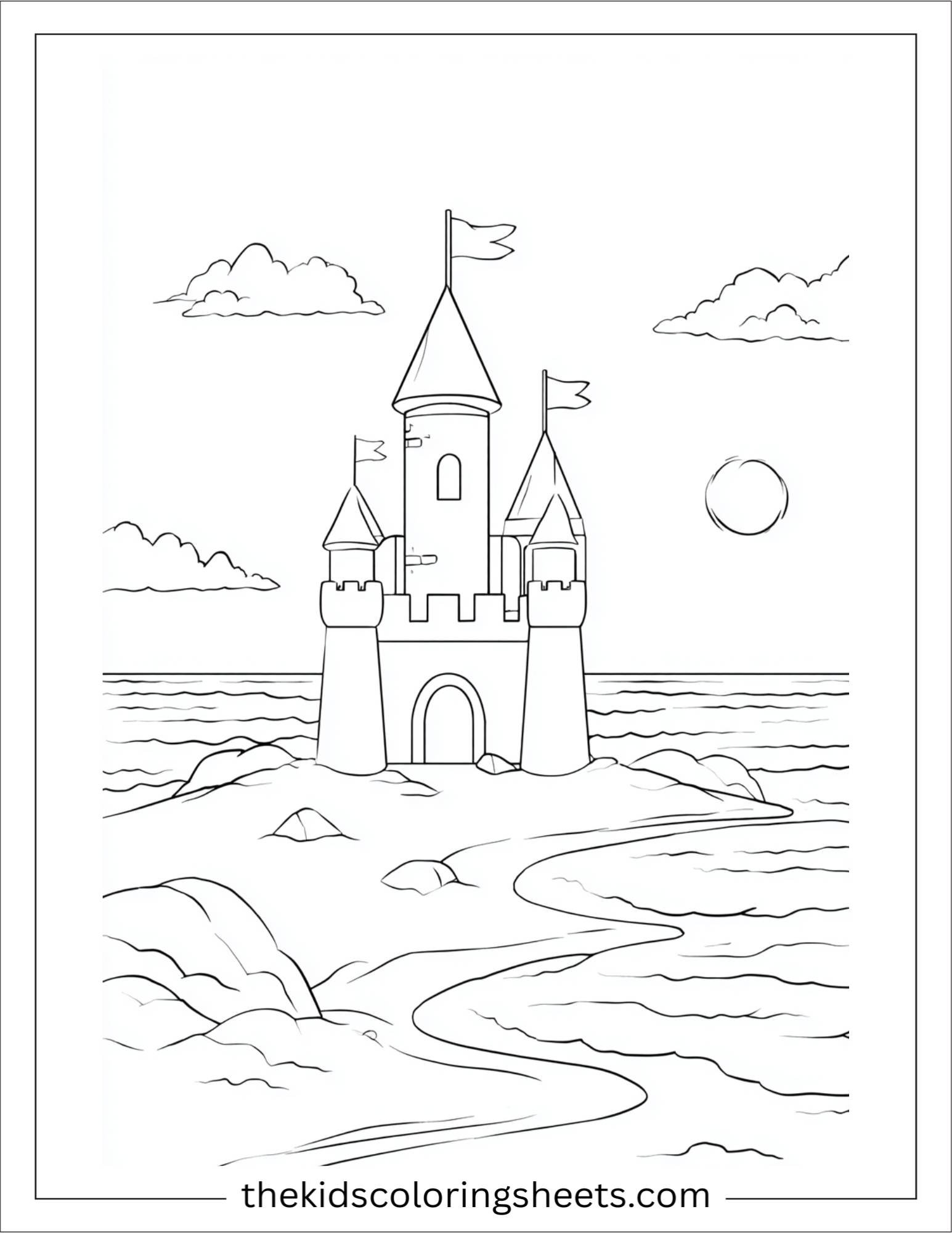 June beach sandcastle