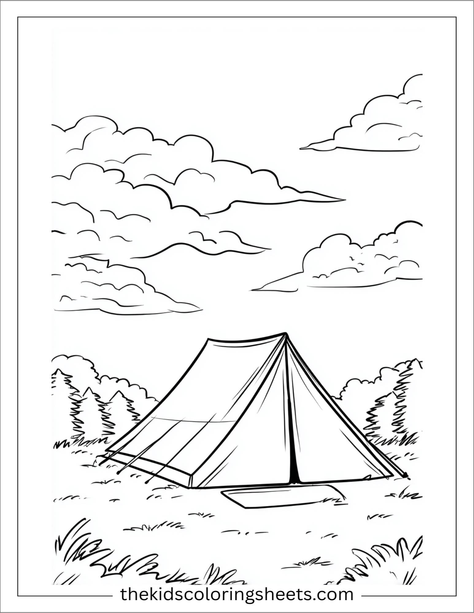June camping tent setup