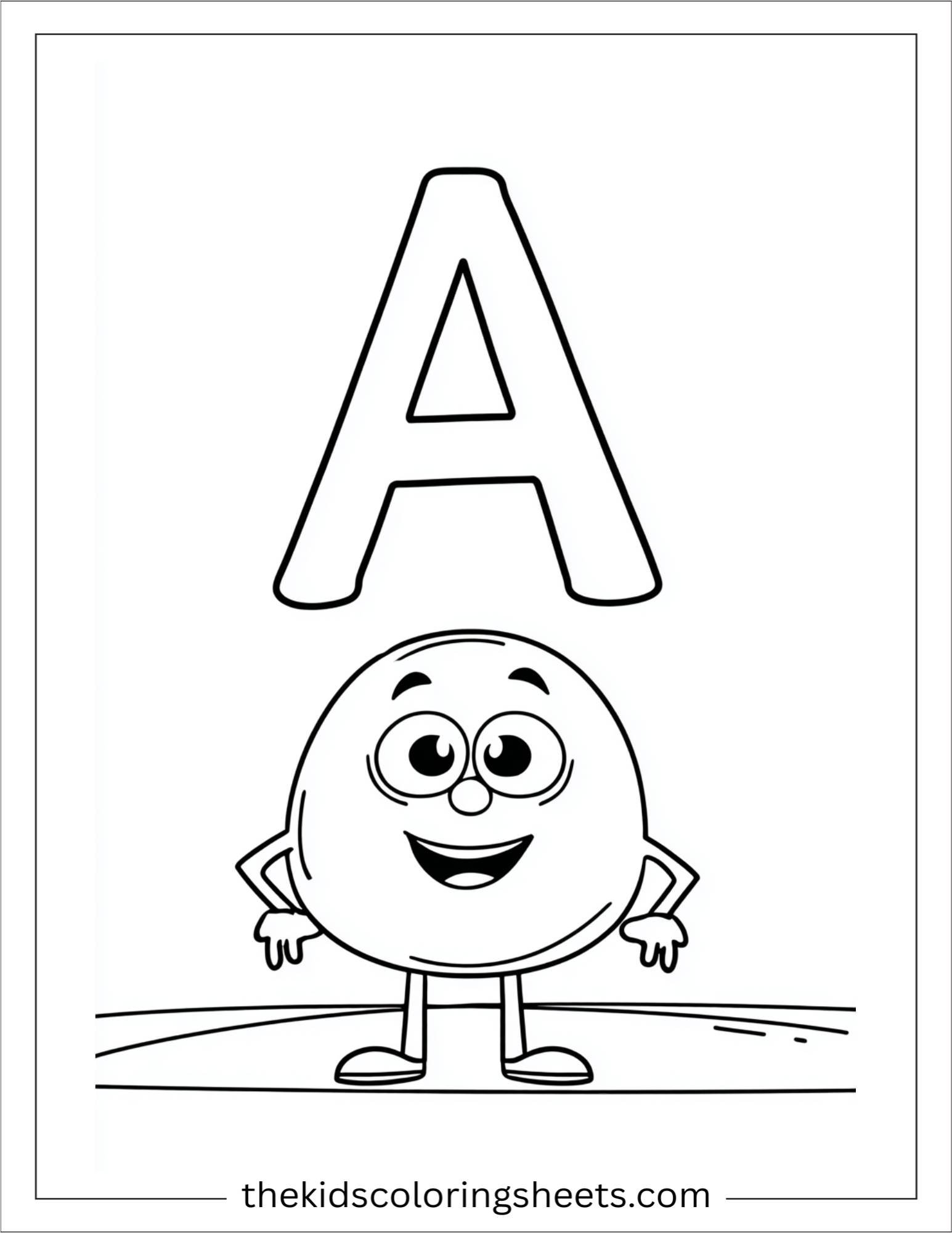 alphabet A almond coloring page