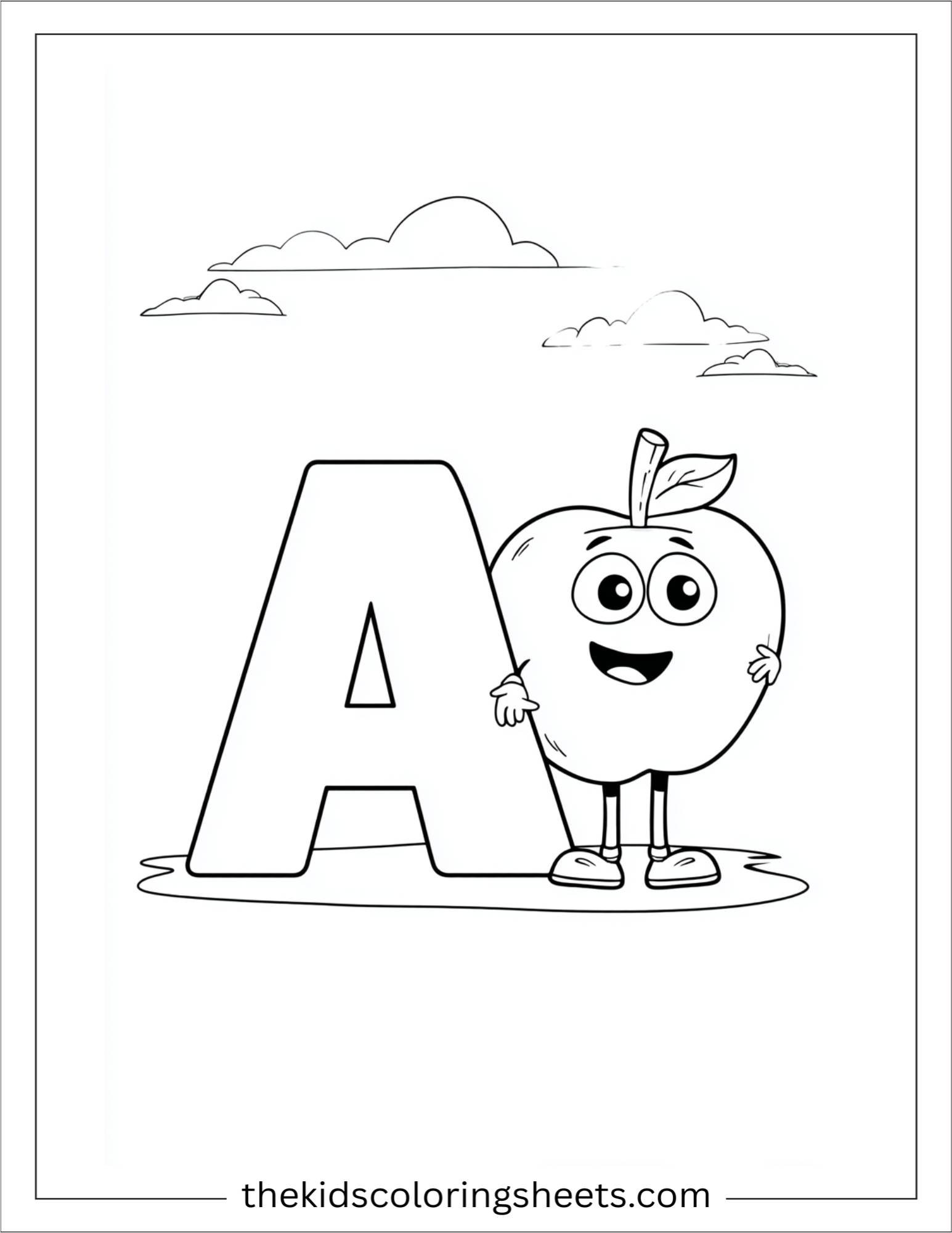 alphabet A coloring page