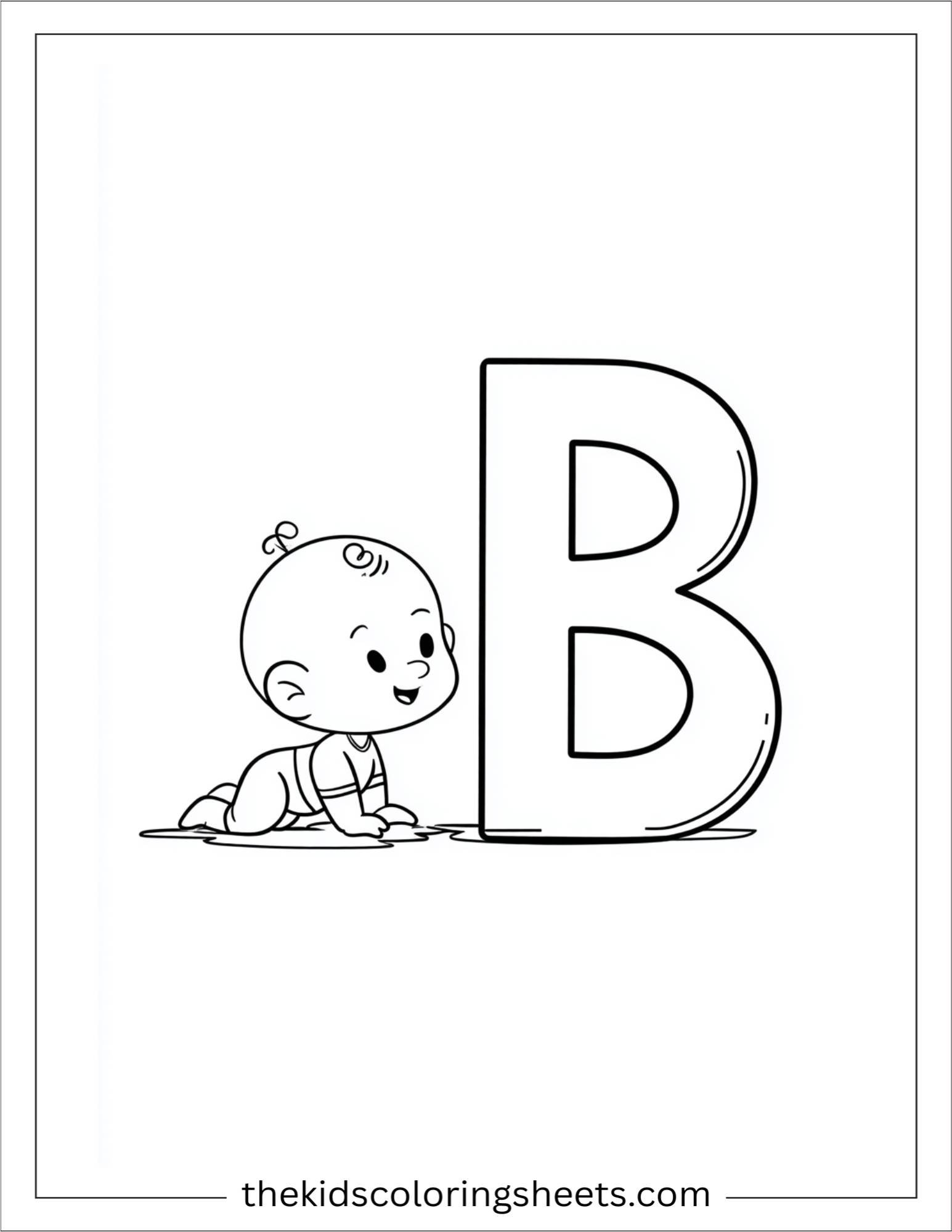 alphabet B baby coloring page