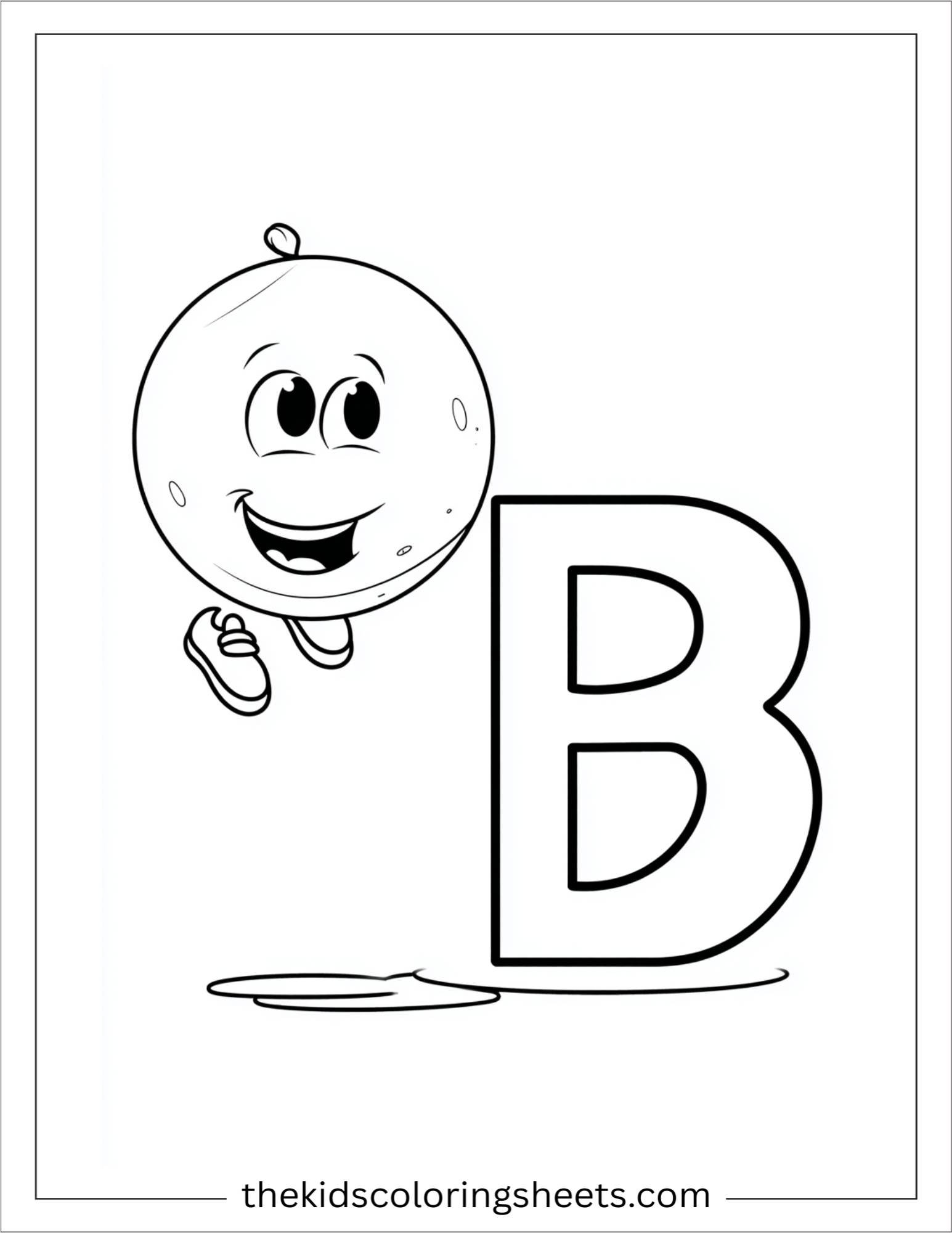 alphabet B ball coloring page