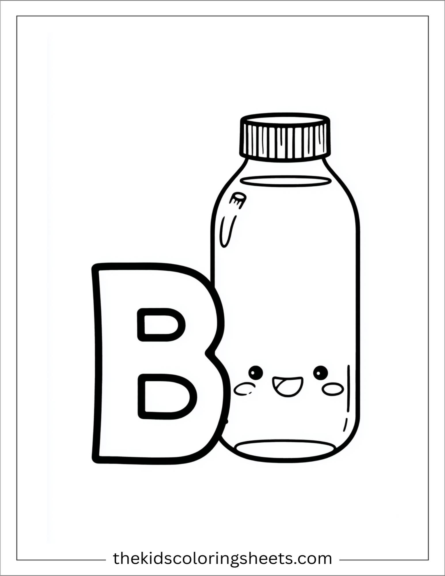 alphabet B bottle coloring page