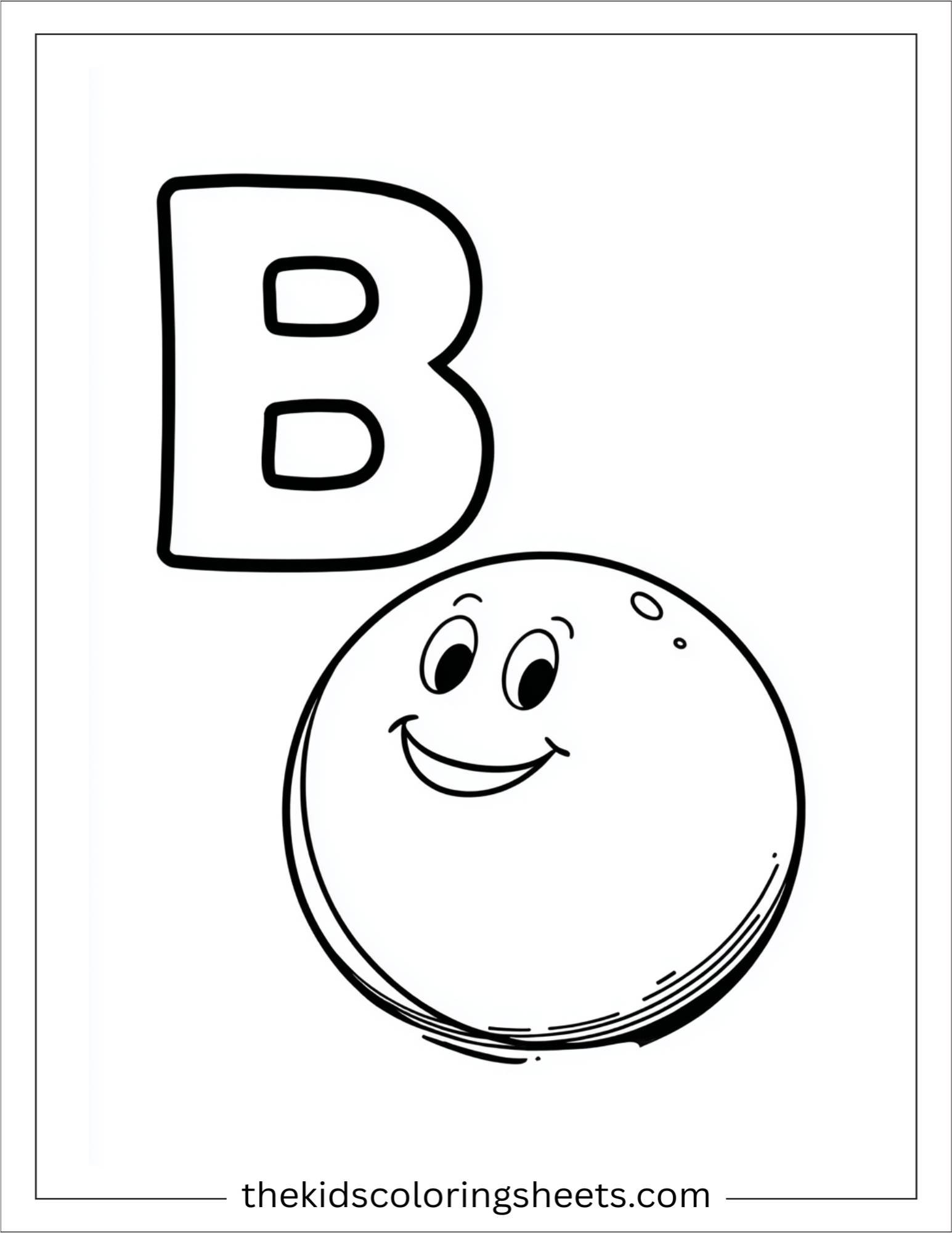 alphabet B coloring page
