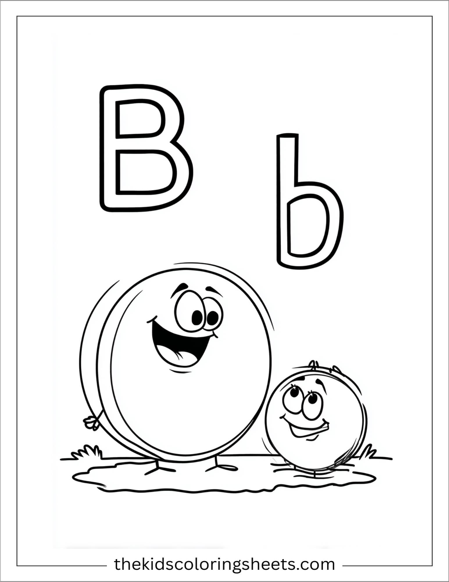 alphabet Bb coloring page