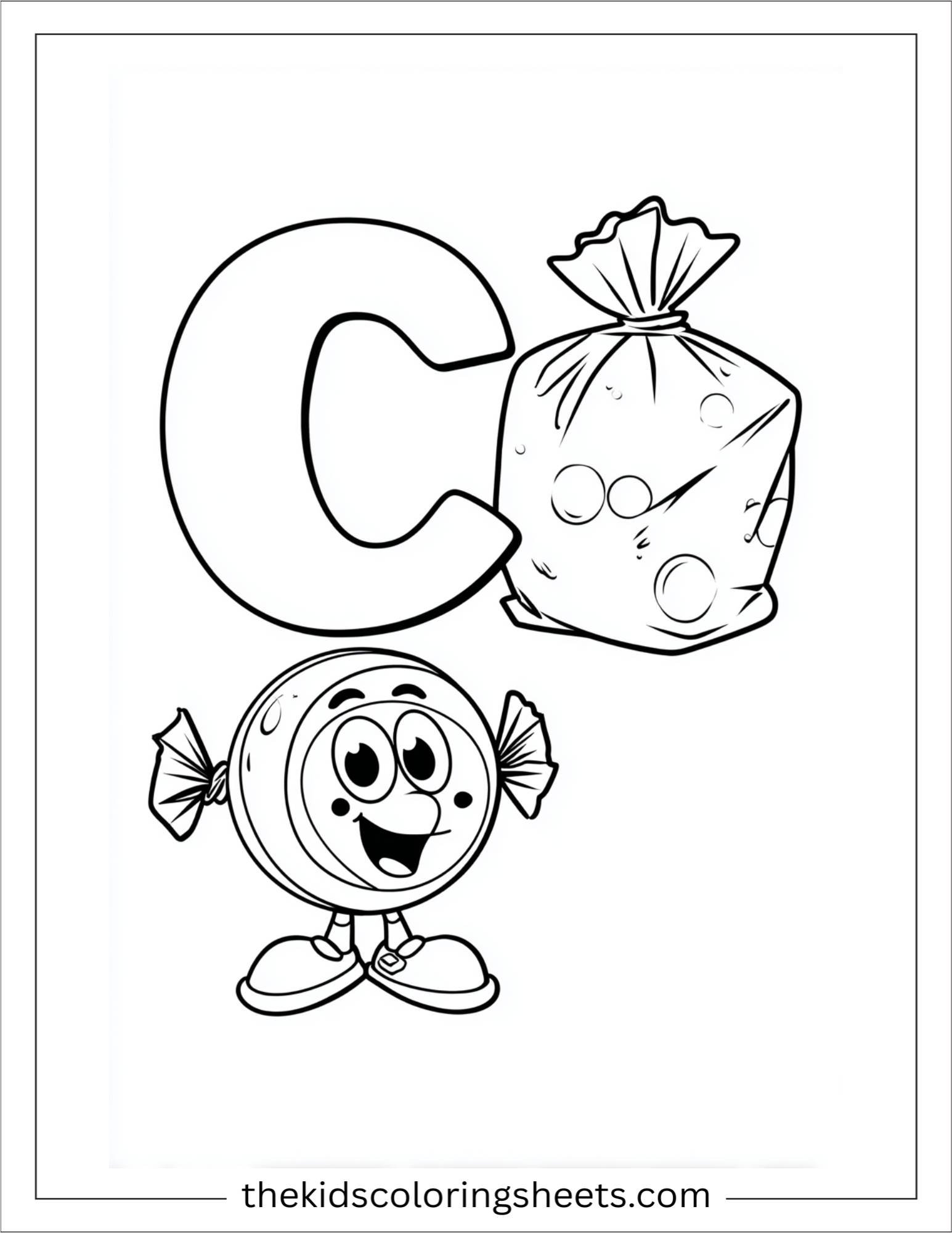 alphabet C candy coloring page