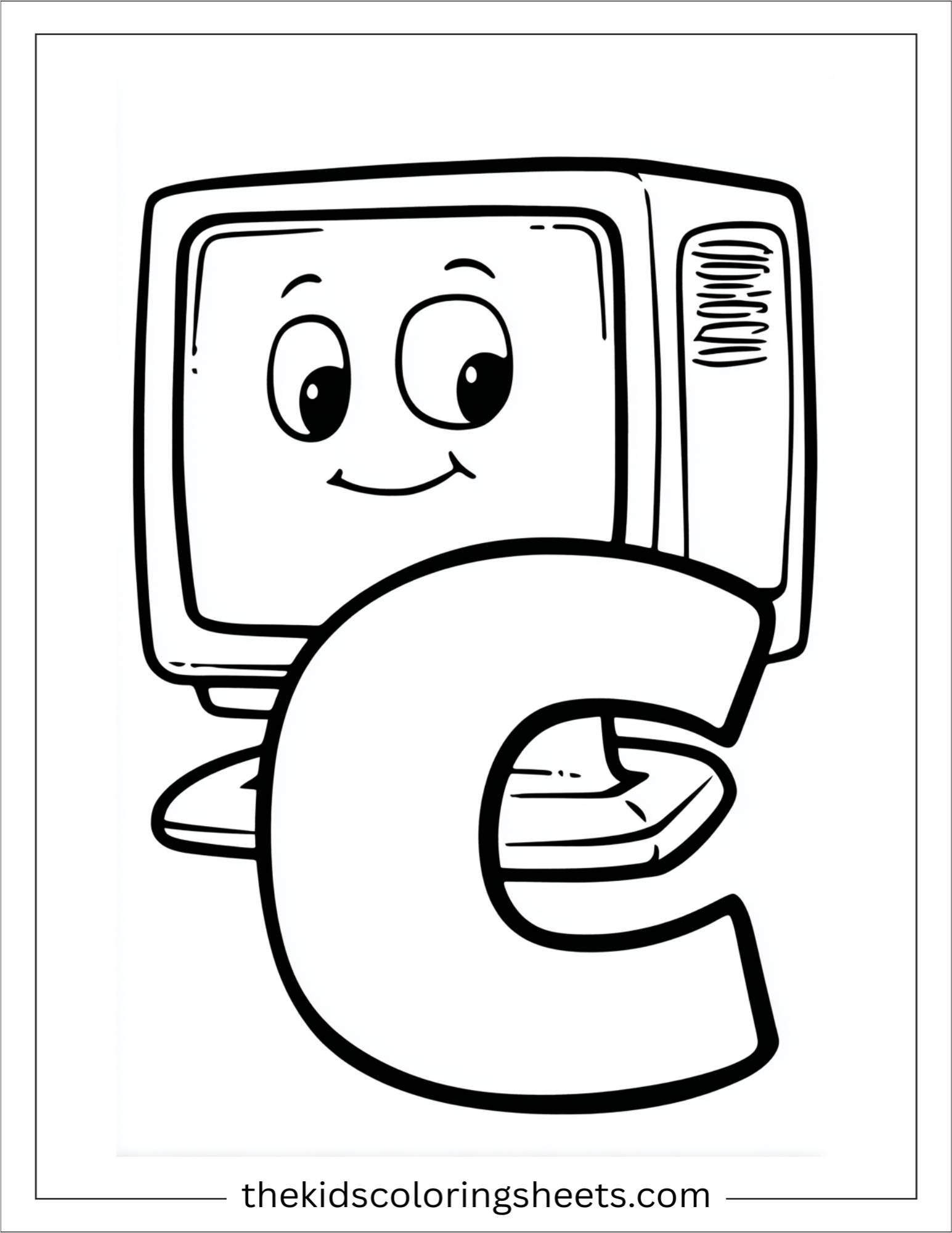 alphabet C computer coloring page