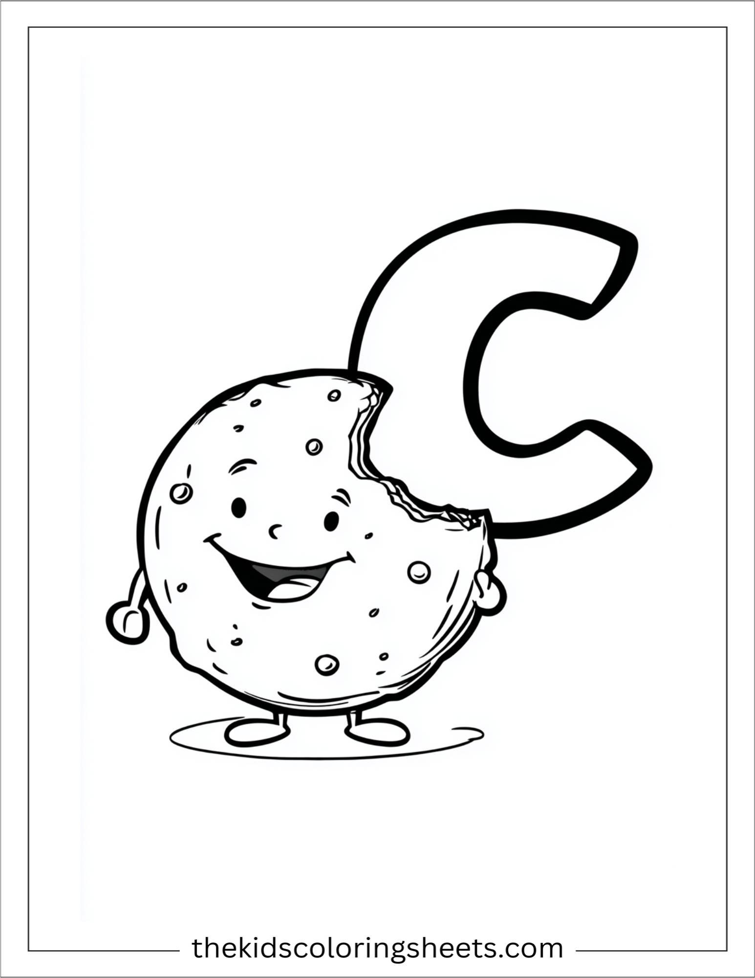 alphabet C cookie coloring page