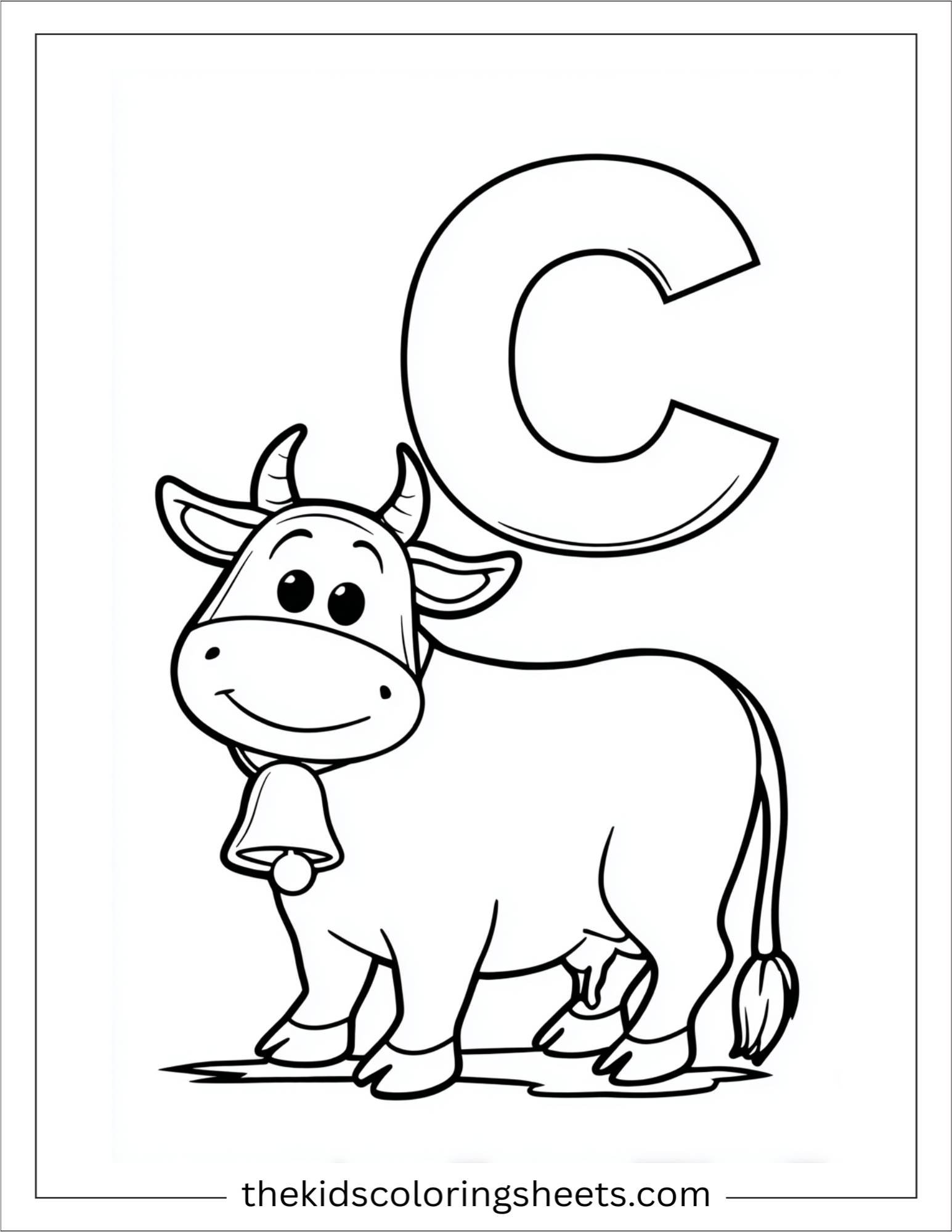 alphabet C cowbell coloring page