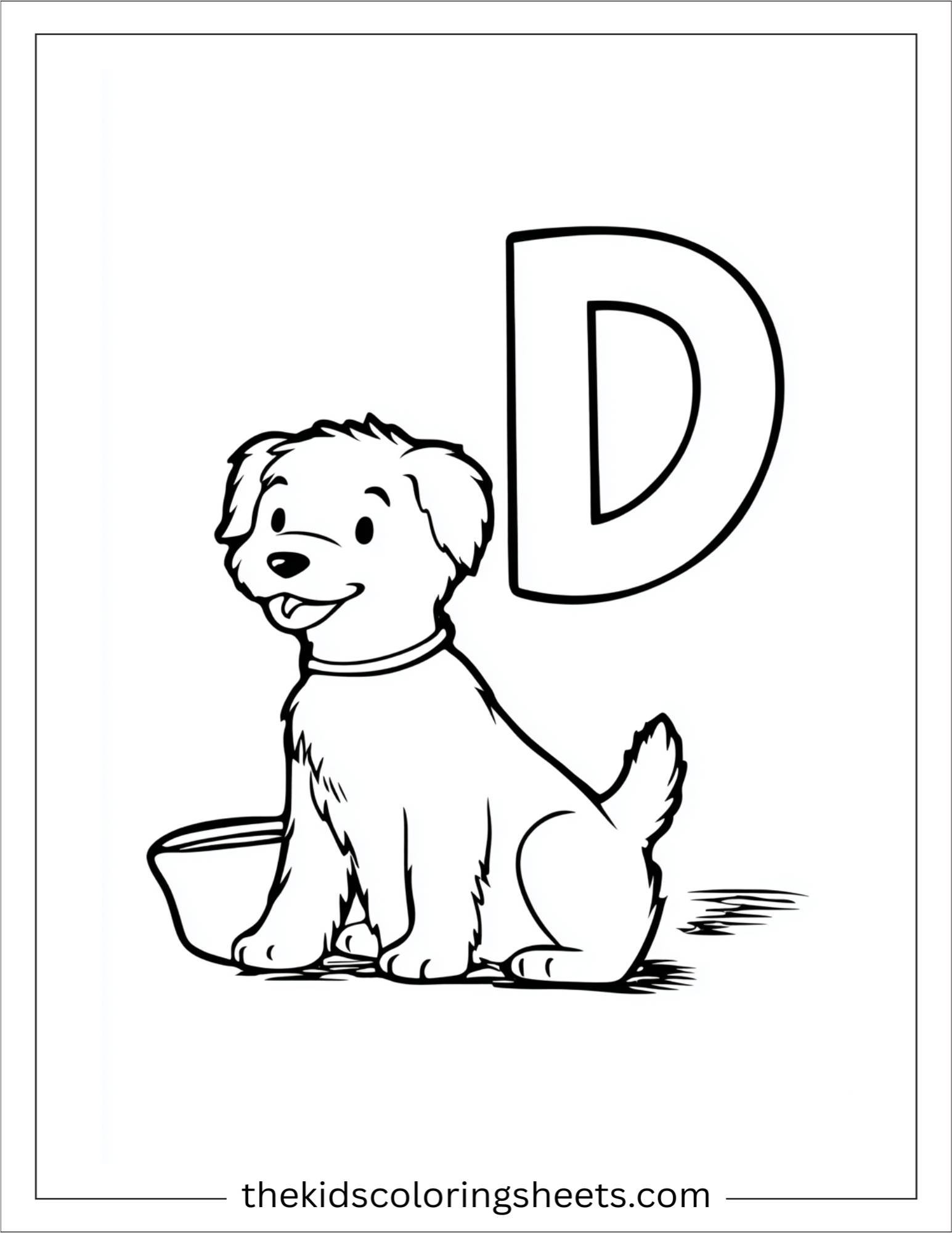 alphabet D coloring page