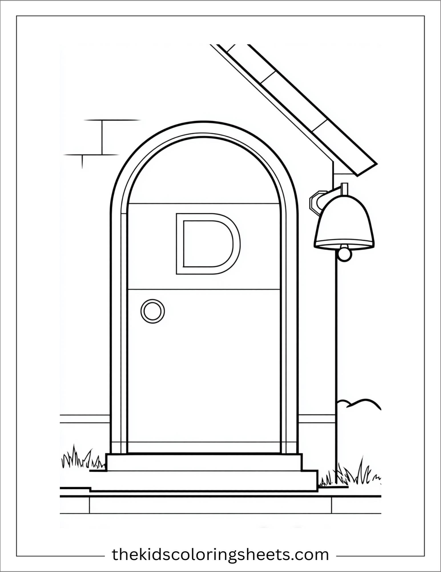 alphabet D doorbell coloring page
