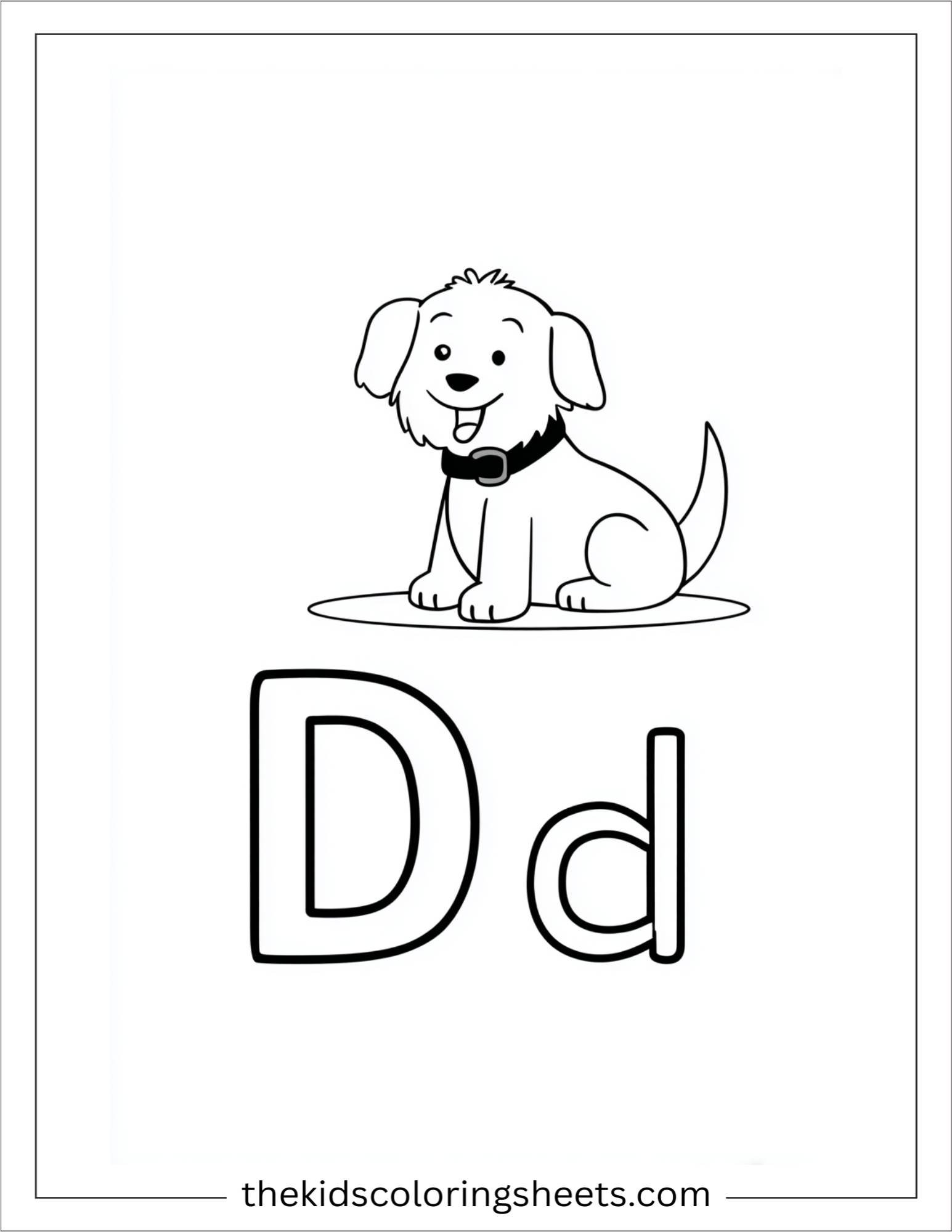 alphabet Dd coloring page