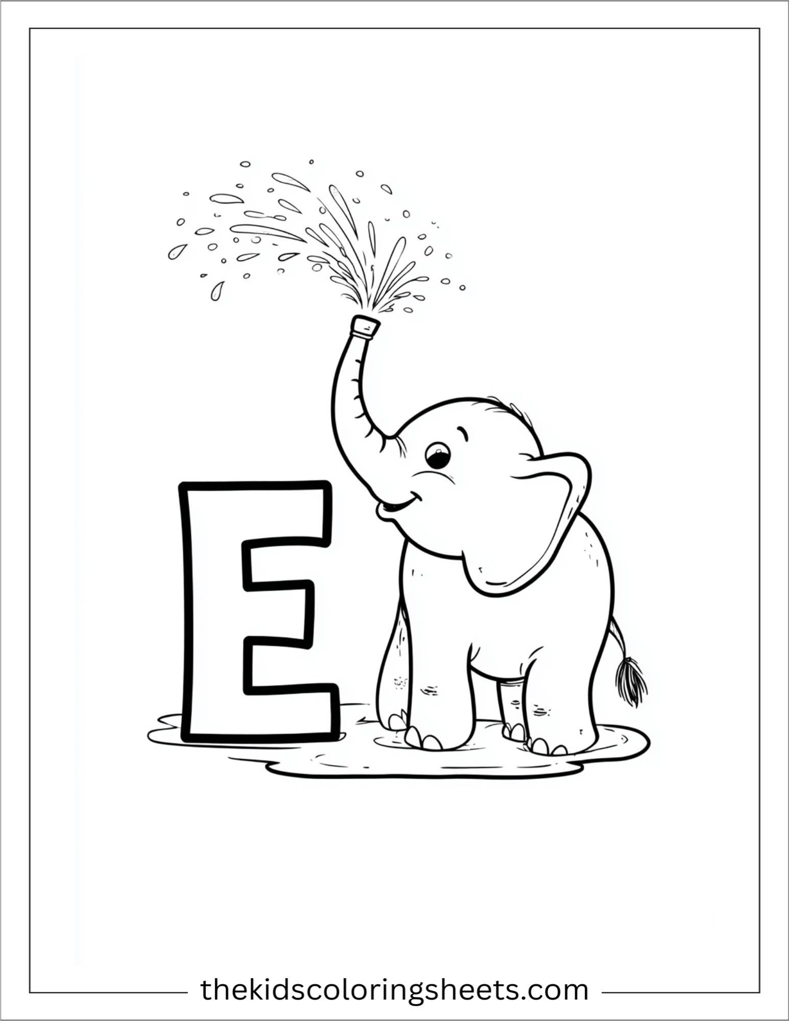 alphabet E coloring page