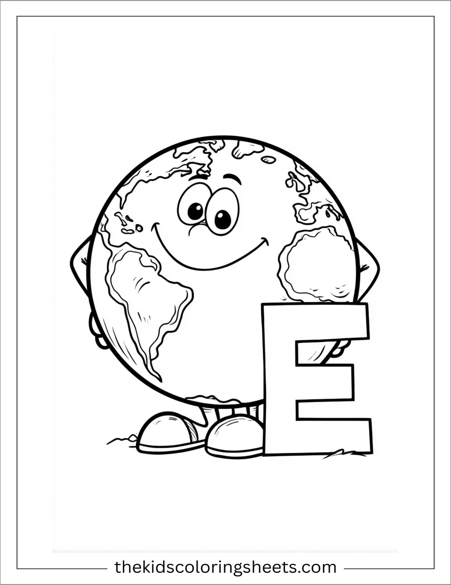 alphabet E eagle coloring page