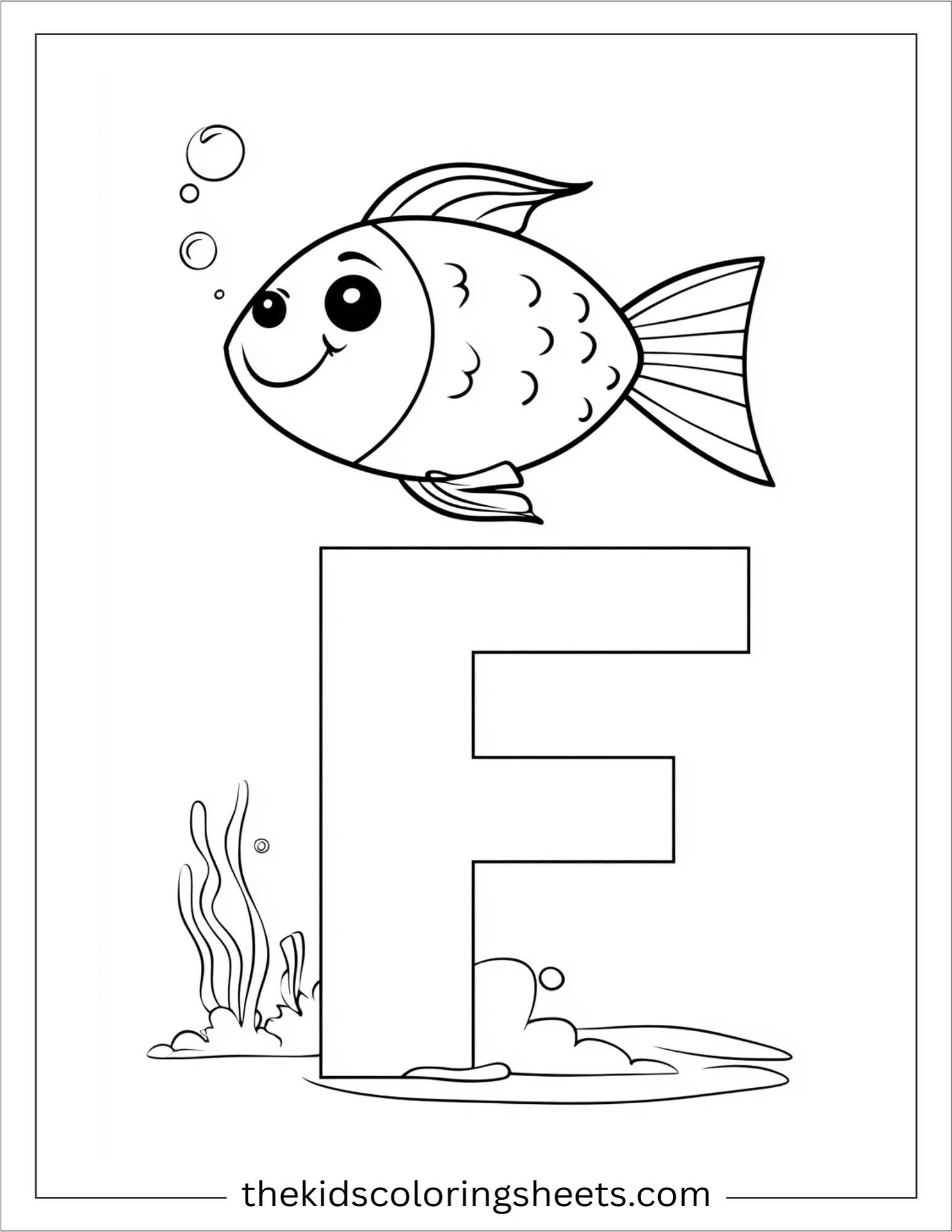 alphabet F coloring page