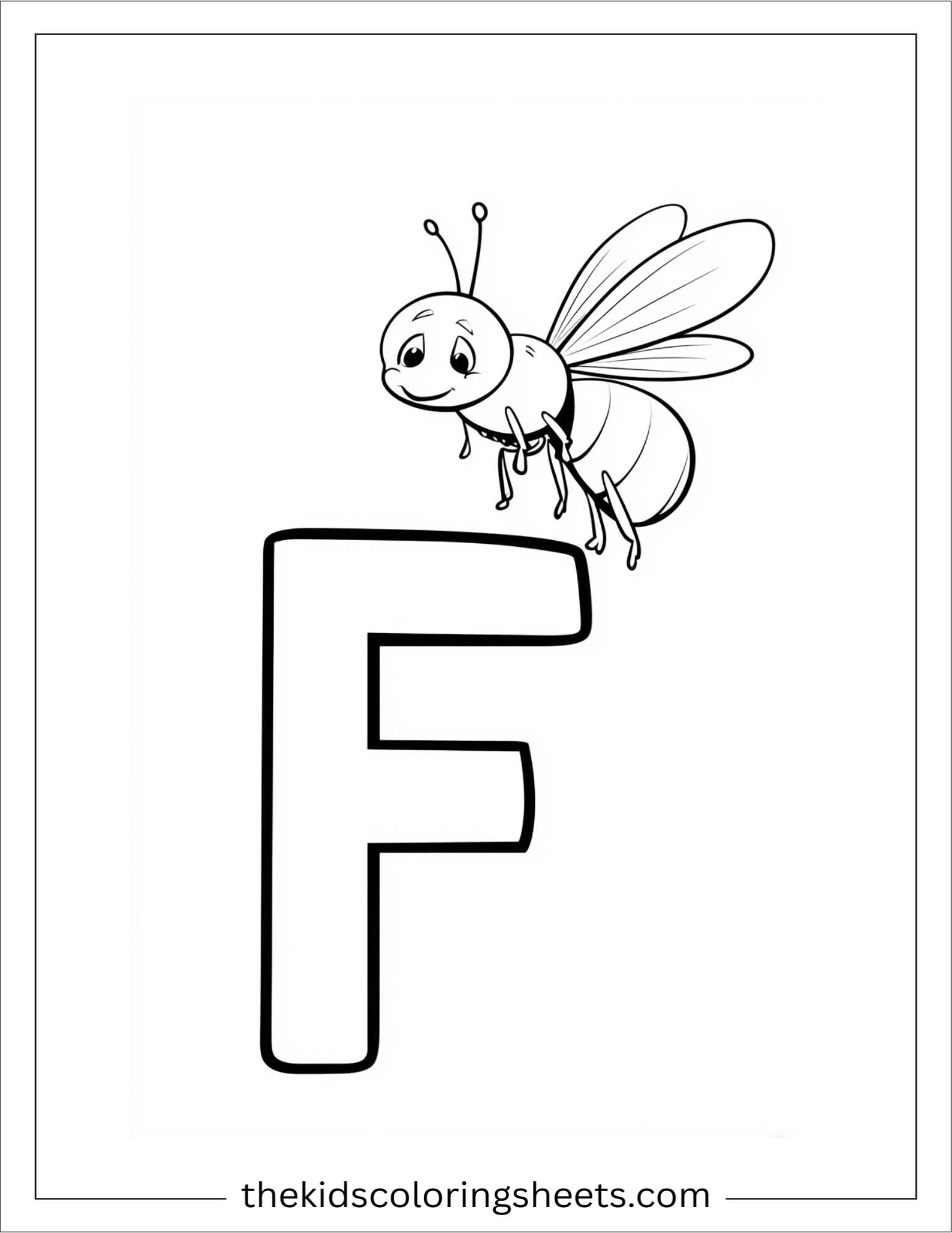 alphabet F firefly coloring page
