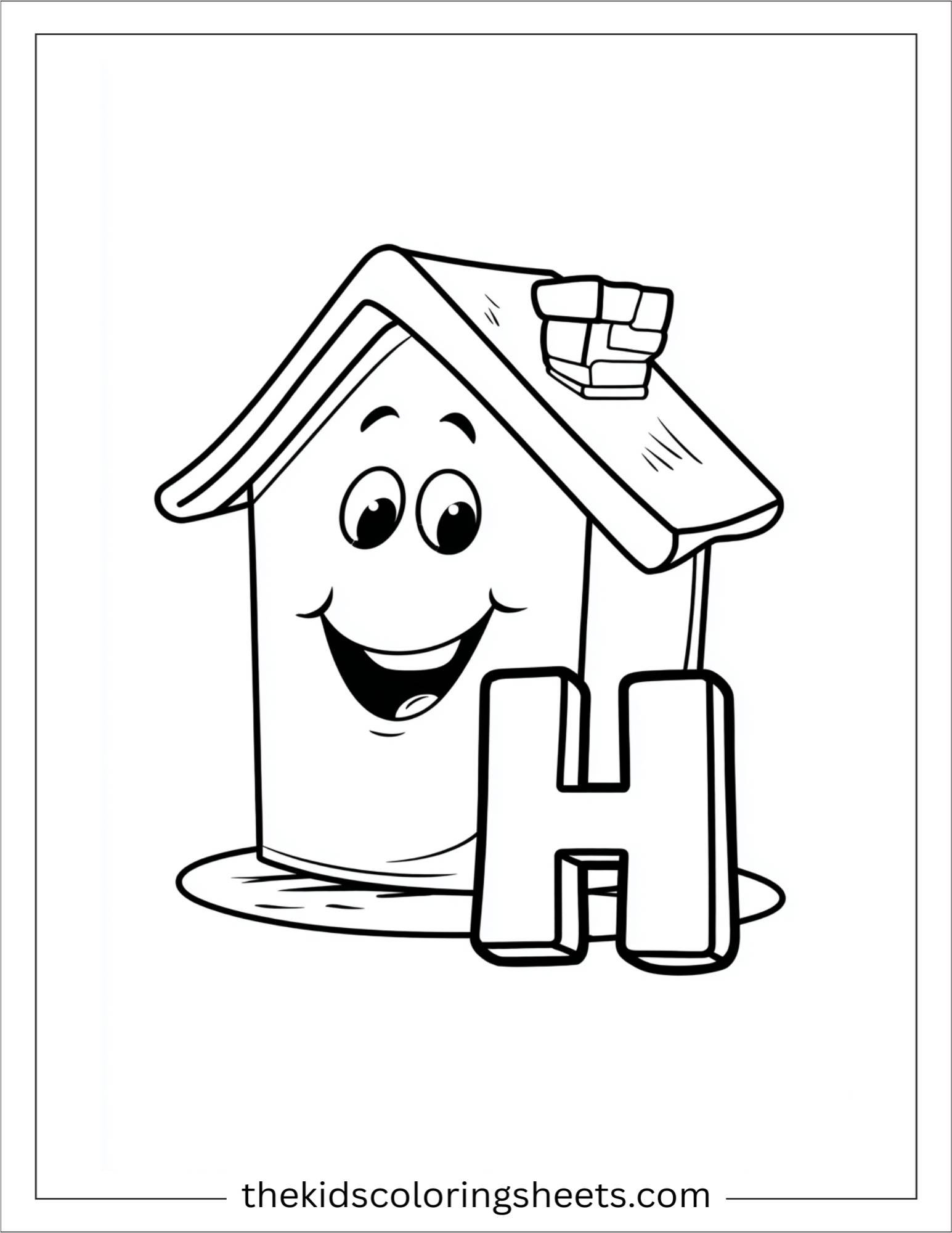 alphabet H coloring page
