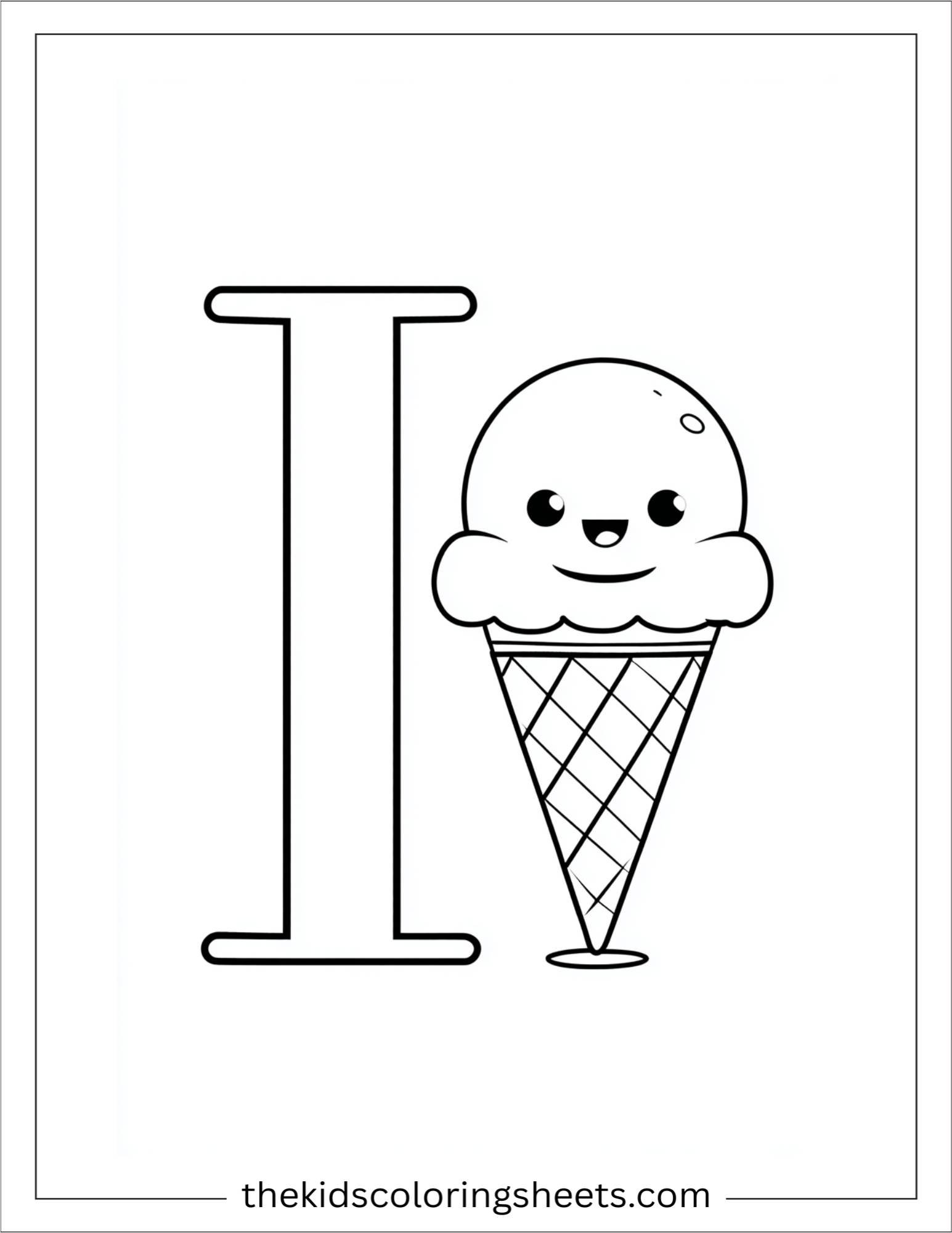 alphabet I coloring page